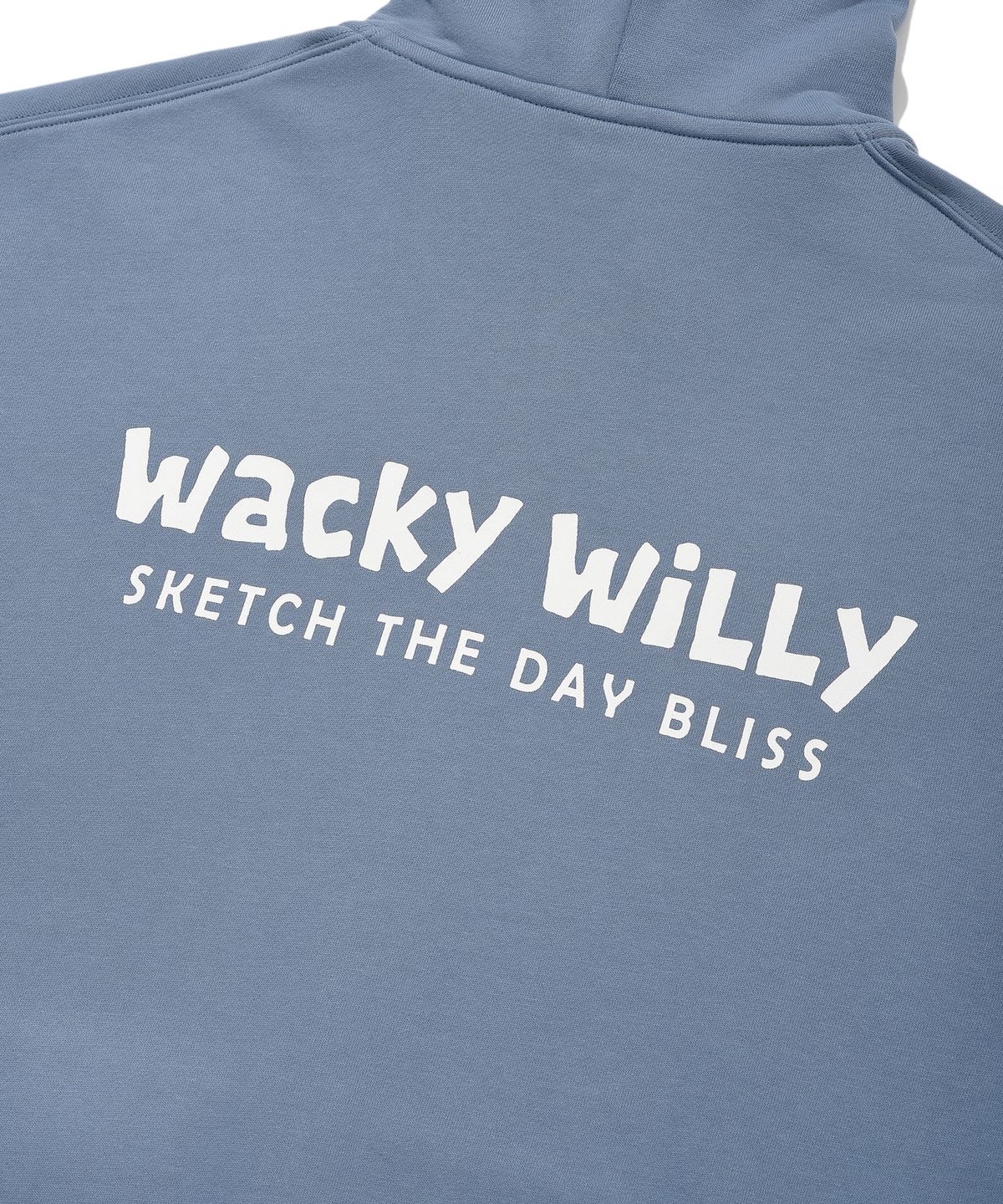 와키윌리(WACKY WILLY) 베이직 와키 타이포 로고 후드집업 블루