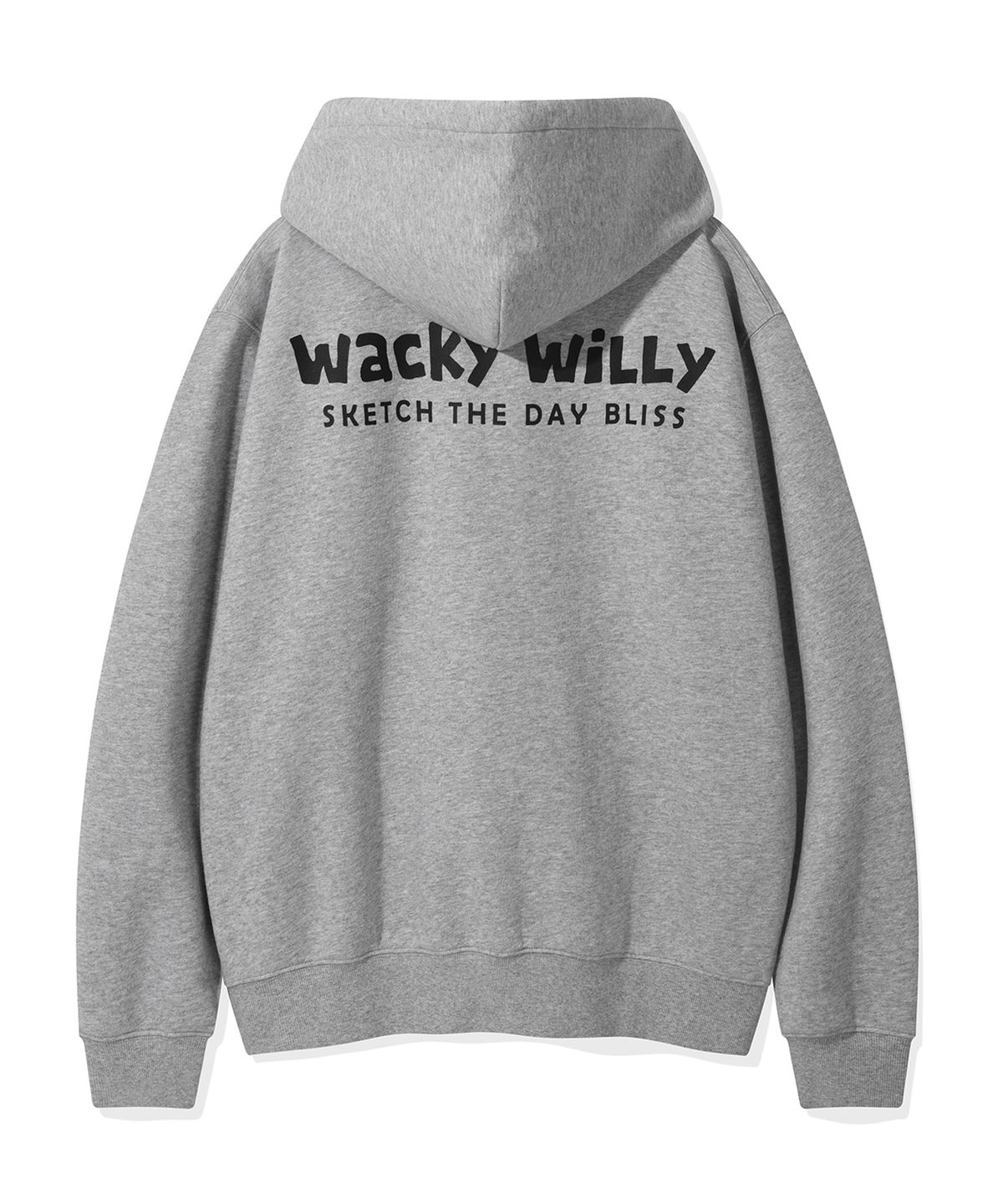 와키윌리(WACKY WILLY) 베이직 와키 타이포 로고 후드집업 그레이