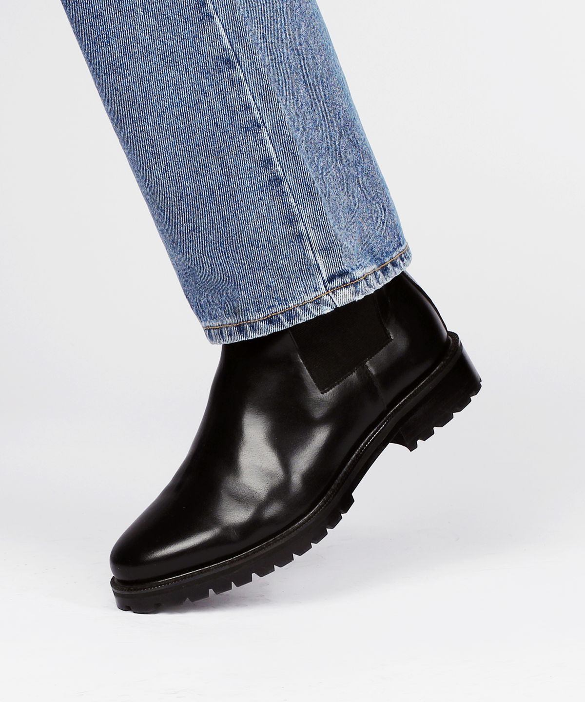커스텀무드(CUSTOMMOOD) 살바르 소가죽 첼시부츠(black fg)