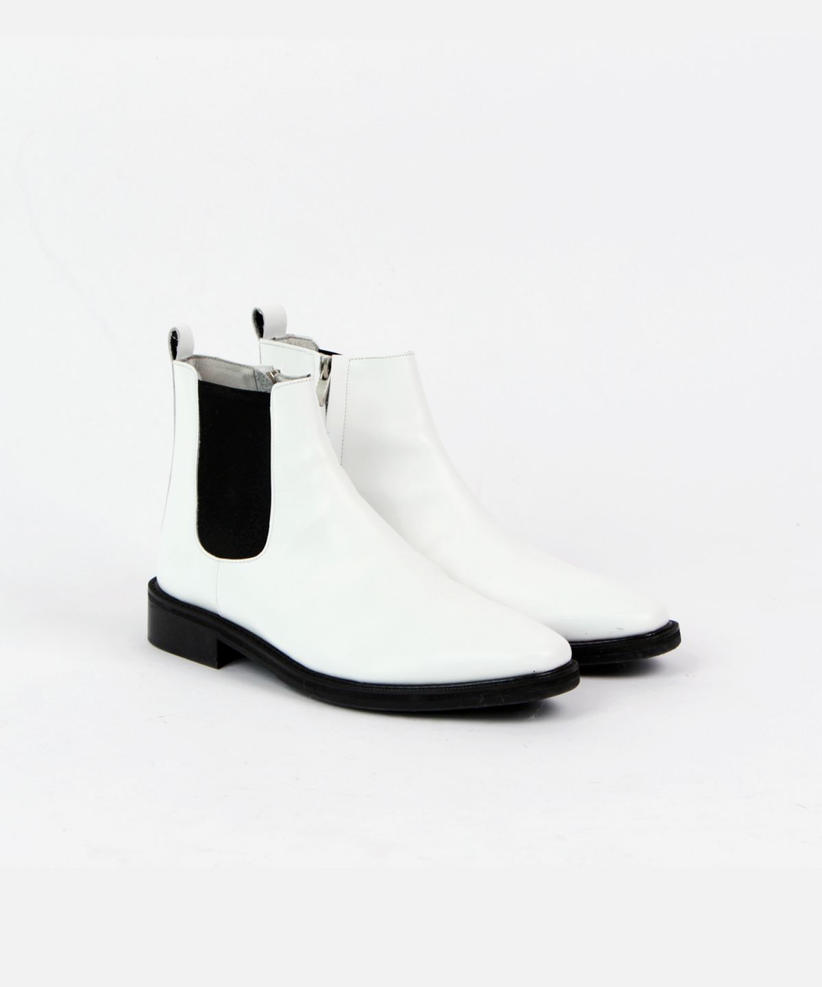 커스텀무드(CUSTOMMOOD) 리페어 소가죽 화이트 첼시부츠(white)