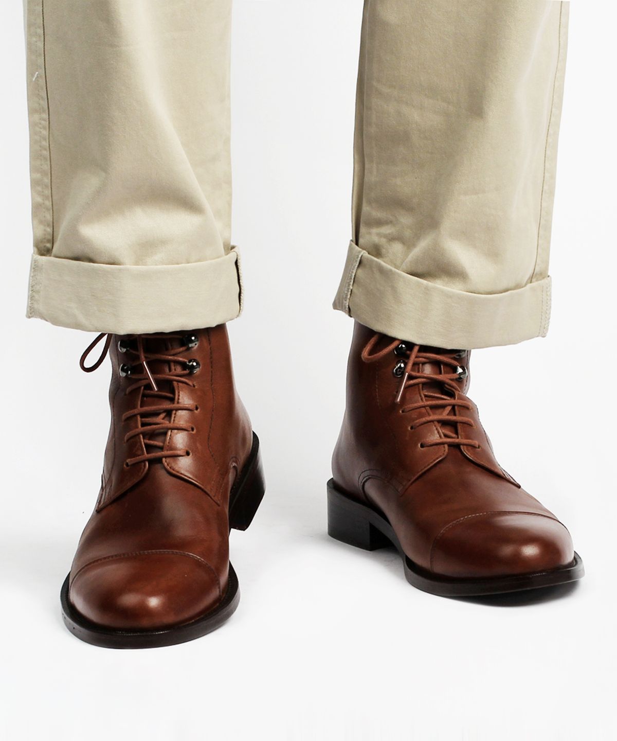 커스텀무드(CUSTOMMOOD) 보스턴 레이스업 워커 부츠(italy oil brown)