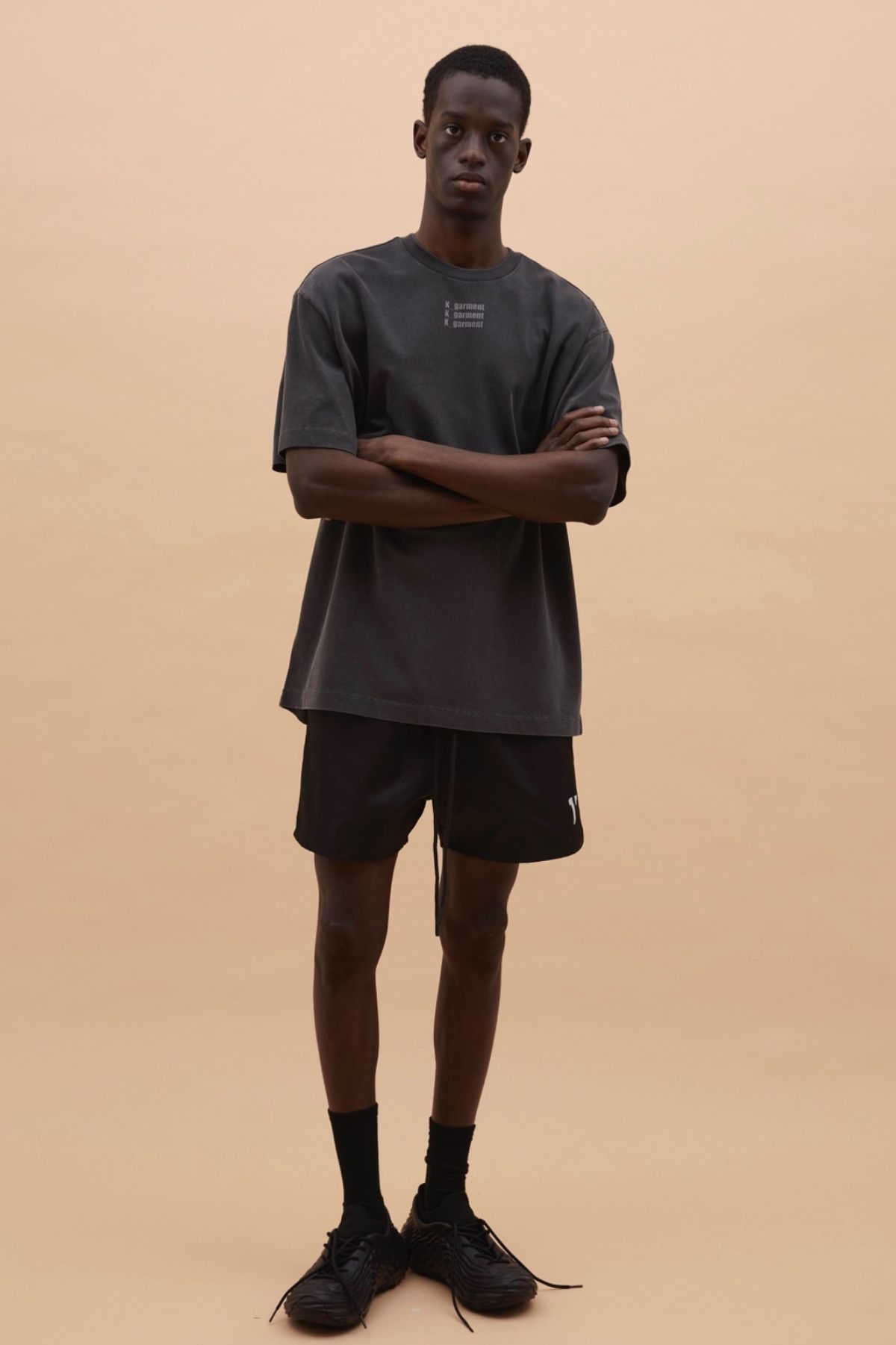 카먼트(K-GARMENT) (UNI) 나이론 트랙쇼츠 BLACK