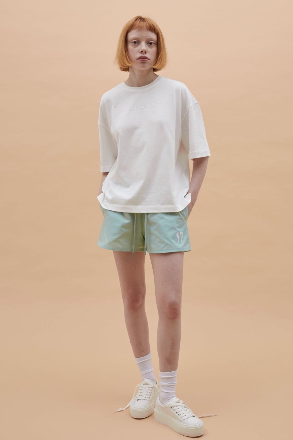 카먼트(K-GARMENT) (UNI) 나이론 트랙쇼츠 MINT