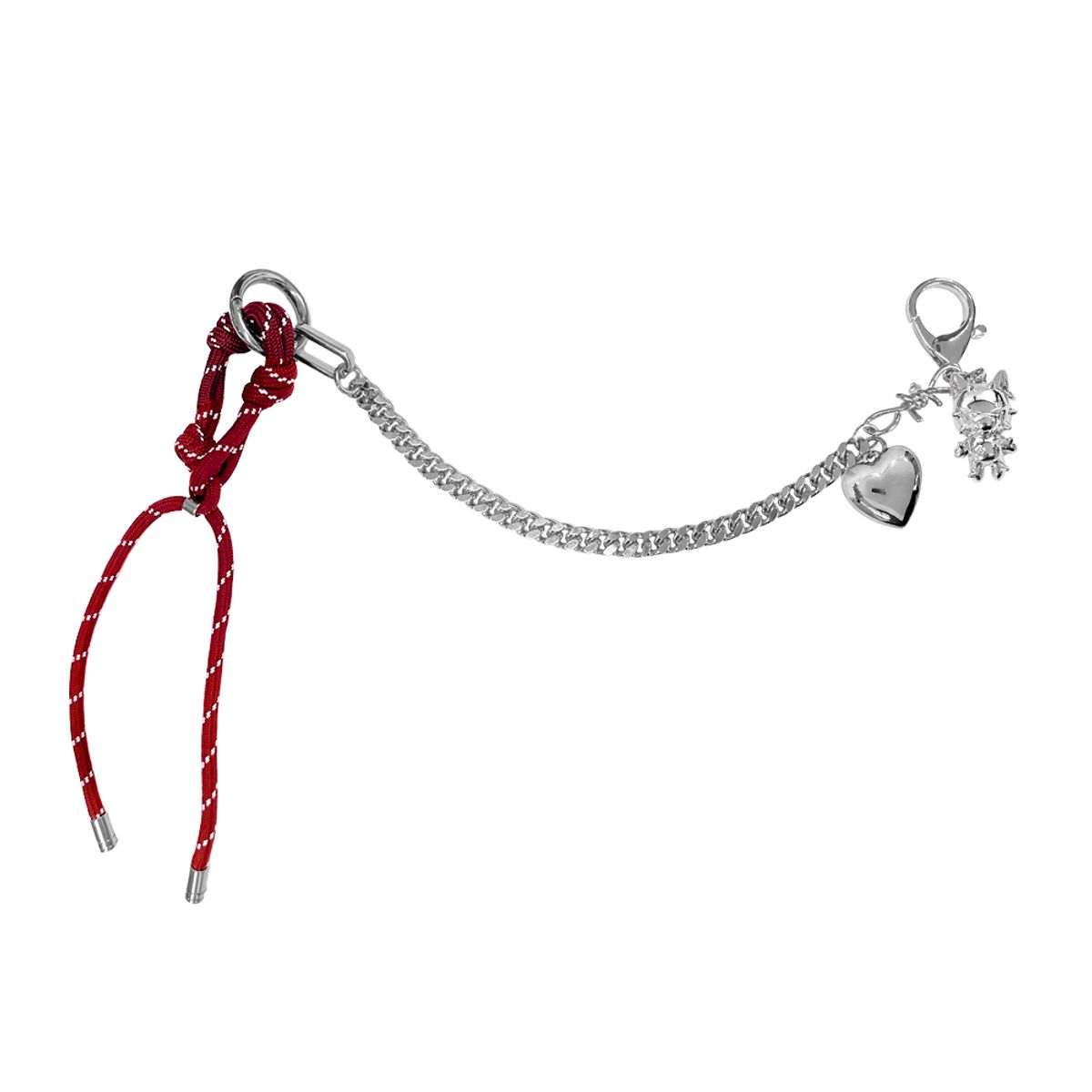 블랙 퍼플(BLACK PURPLE) 시그니쳐 캣 하트참 키링 Signature Cat Heart charm Keyring-Red