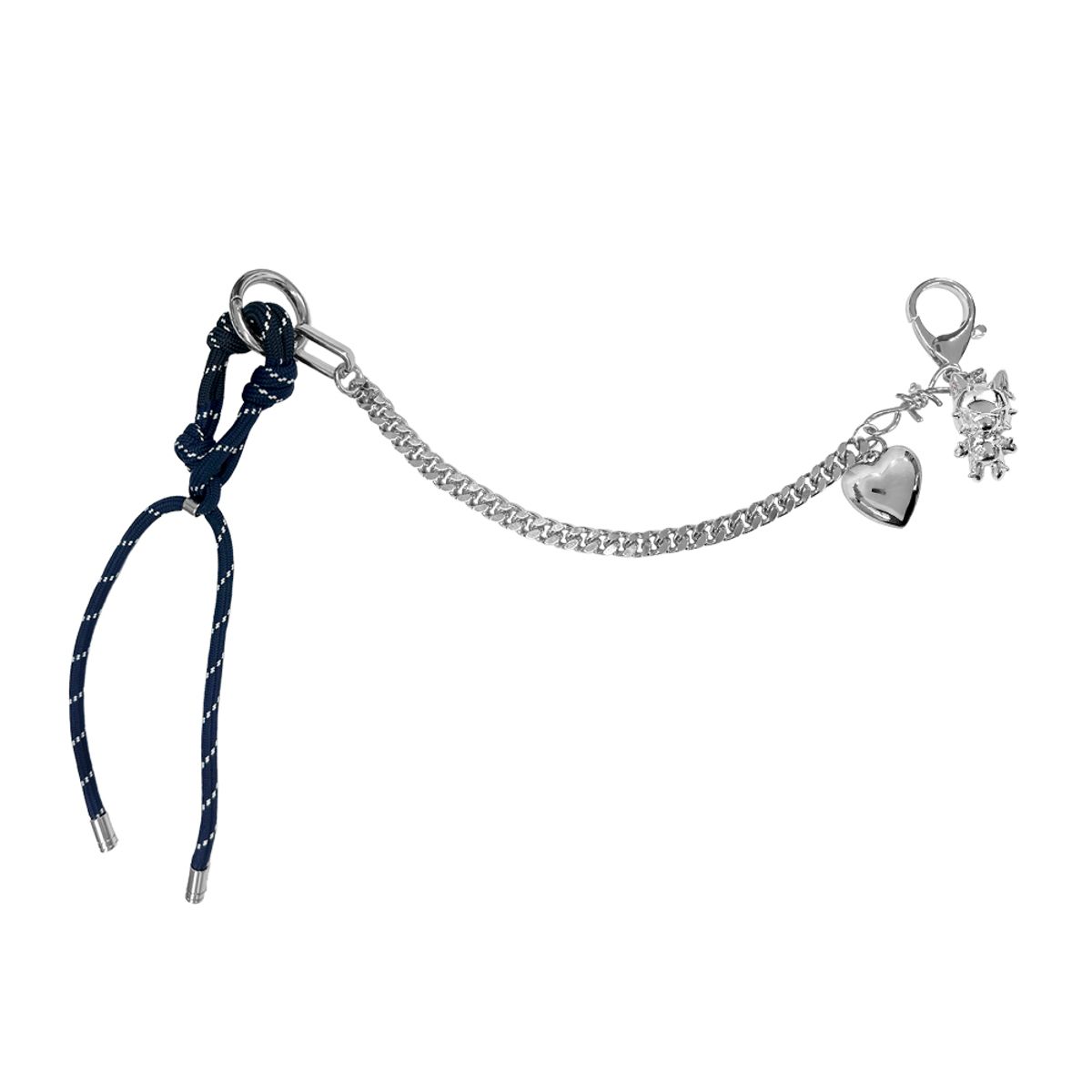 블랙 퍼플(BLACK PURPLE) 시그니쳐 캣 하트참 키링 Signature Cat Heart charm Keyring-Navy