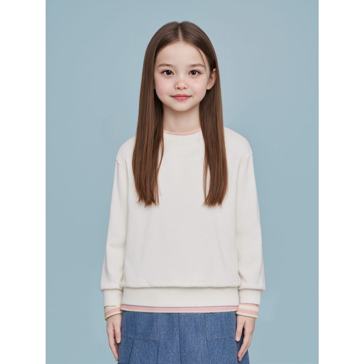 빈폴 키즈(BEANPOLE KIDS) [Essential] 스웨트 셔츠  아이보리 (BI5141UE10)