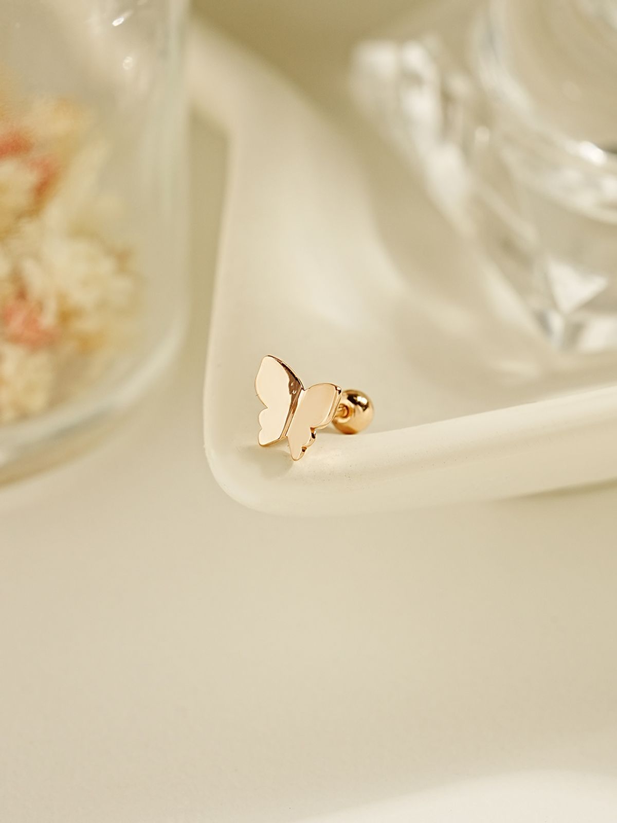 미니멀피어싱(MINIMALPIERCING) 14K 솔티 나비 피어싱 귀걸이