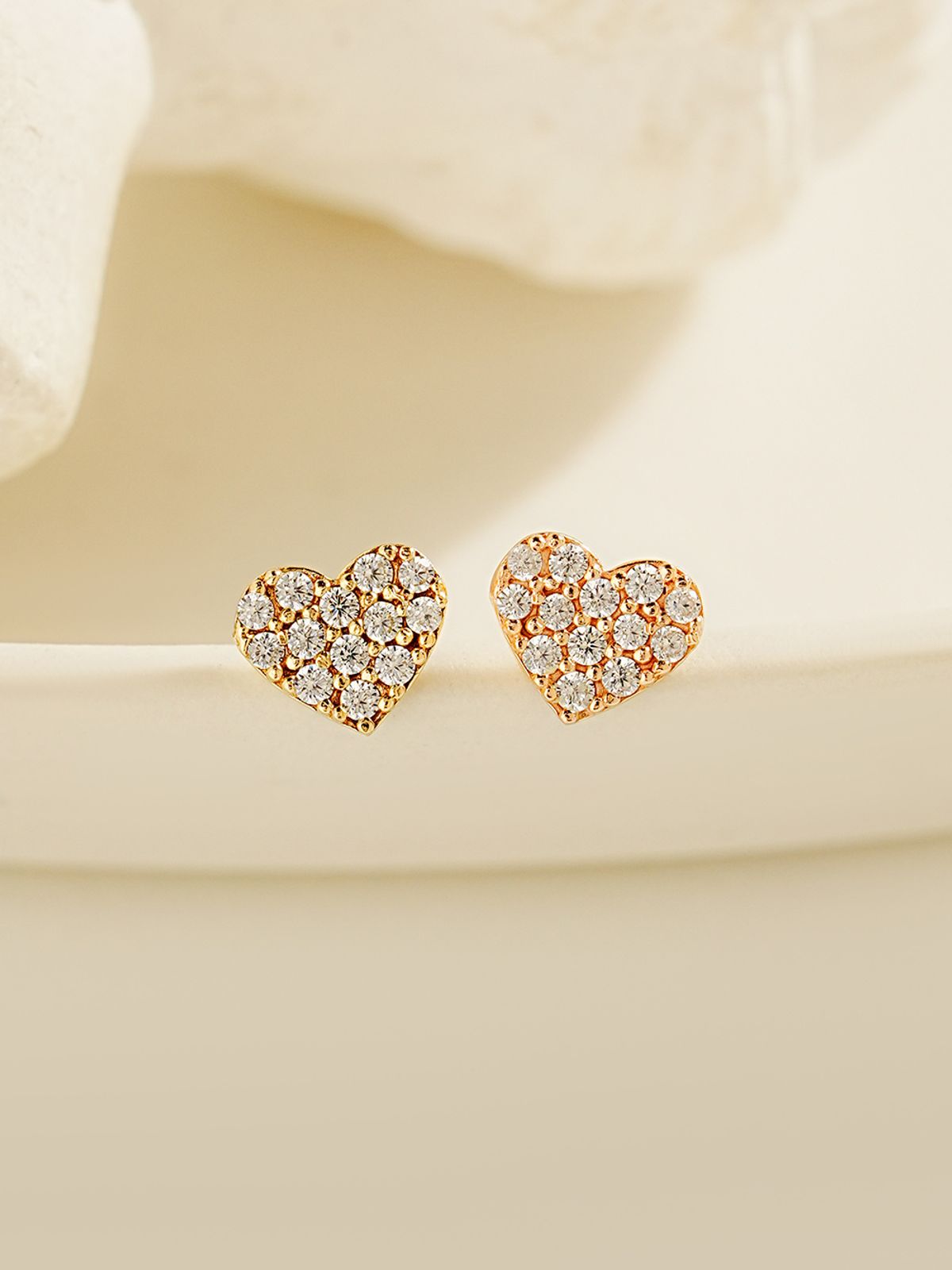 미니멀피어싱(MINIMALPIERCING) 14K 윈터 큐빅 하트 피어싱 귀걸이