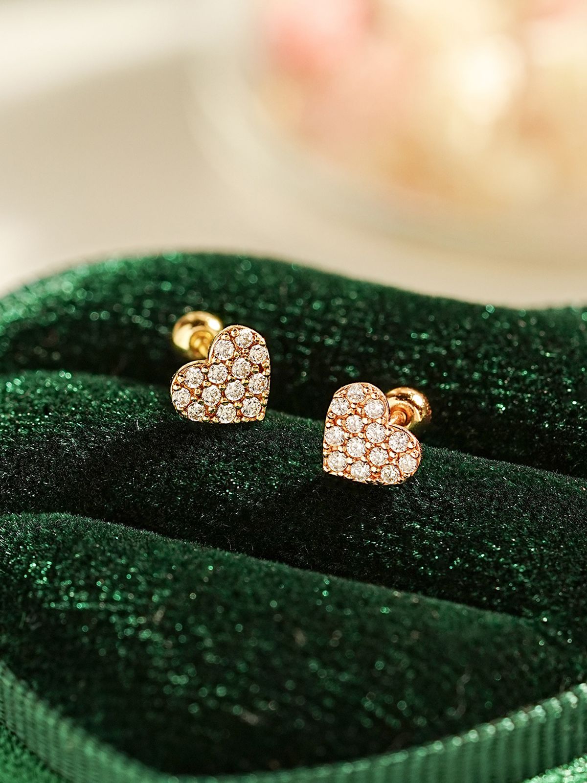 미니멀피어싱(MINIMALPIERCING) 14K 윈터 큐빅 하트 피어싱 귀걸이