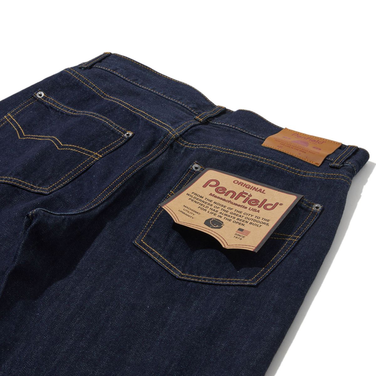 펜필드(PENFIELD) 1975 워시드 셀비지 테이퍼드 진 인디고_FR1WP02U