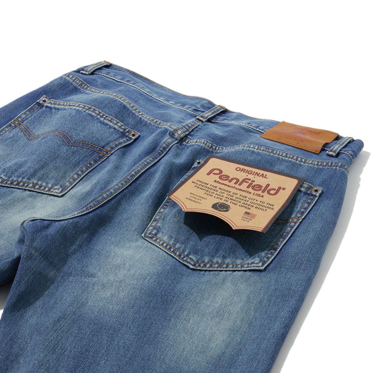 펜필드(PENFIELD) 1975 워시드 셀비지 테이퍼드 진 스카이블루_FR1WP01U