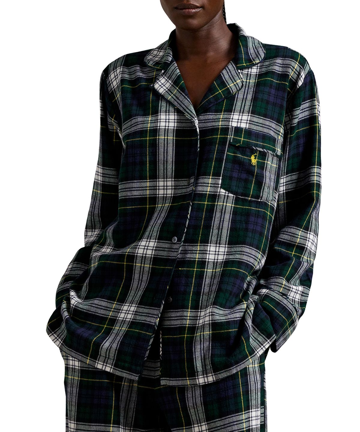 폴로 랄프로렌 이너웨어(POLO RALPH LAUREN INNERWEAR) 여성 격자무늬 플런스 파자마 세트 4P8043