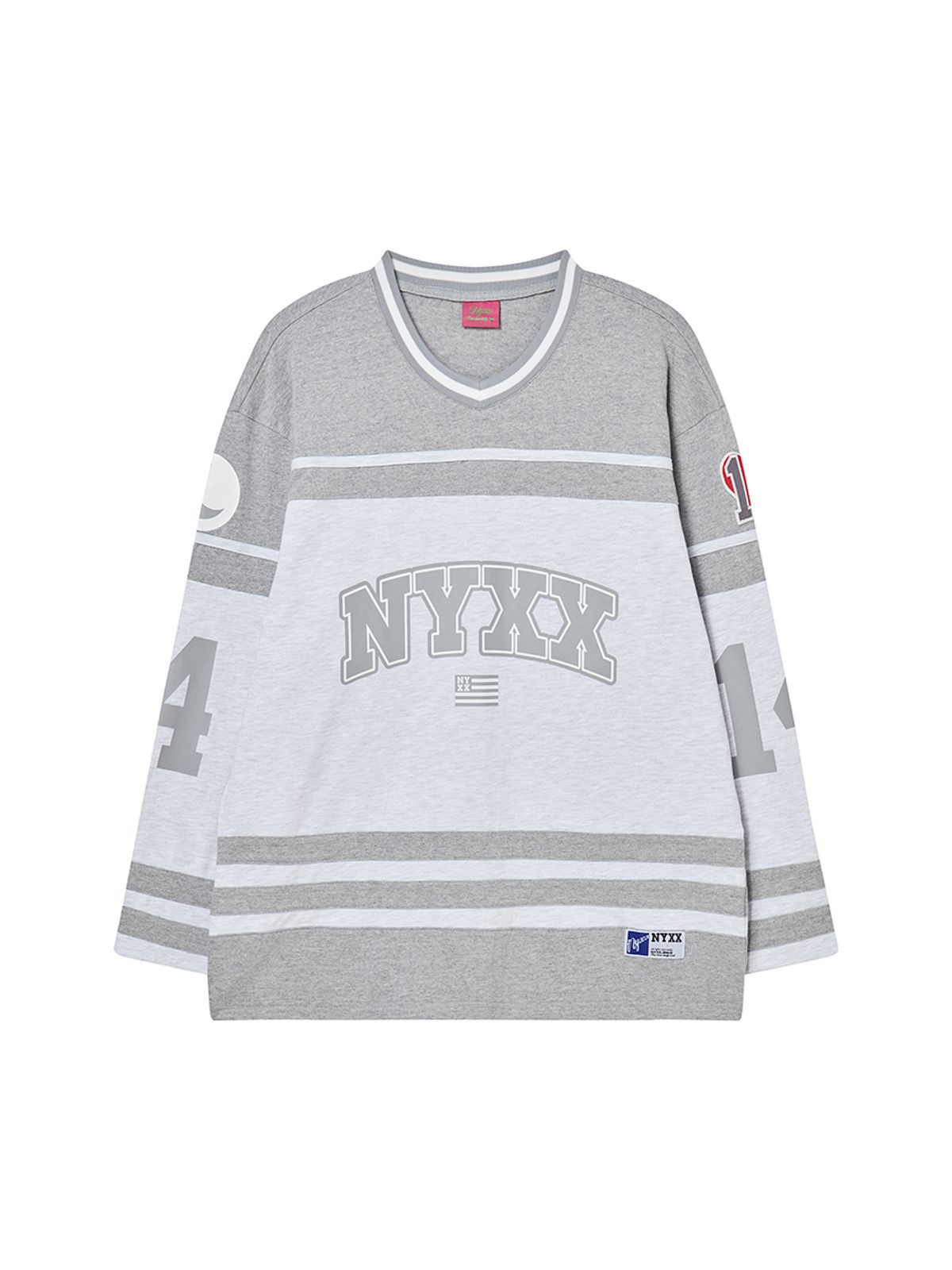 엔와이엑스엑스(NYXX) COLOR BLOCK RUGBY LONG SLEEVE GRAY