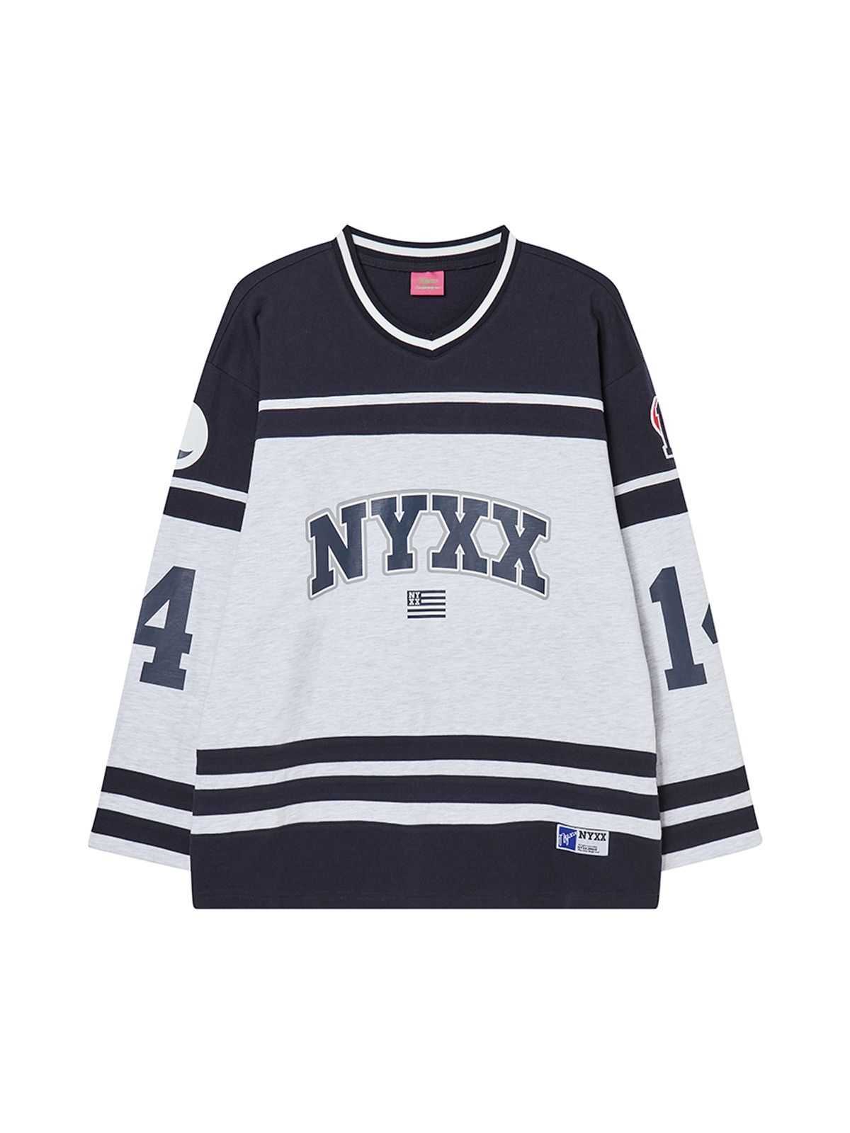 엔와이엑스엑스(NYXX) COLOR BLOCK RUGBY LONG SLEEVE NAVY