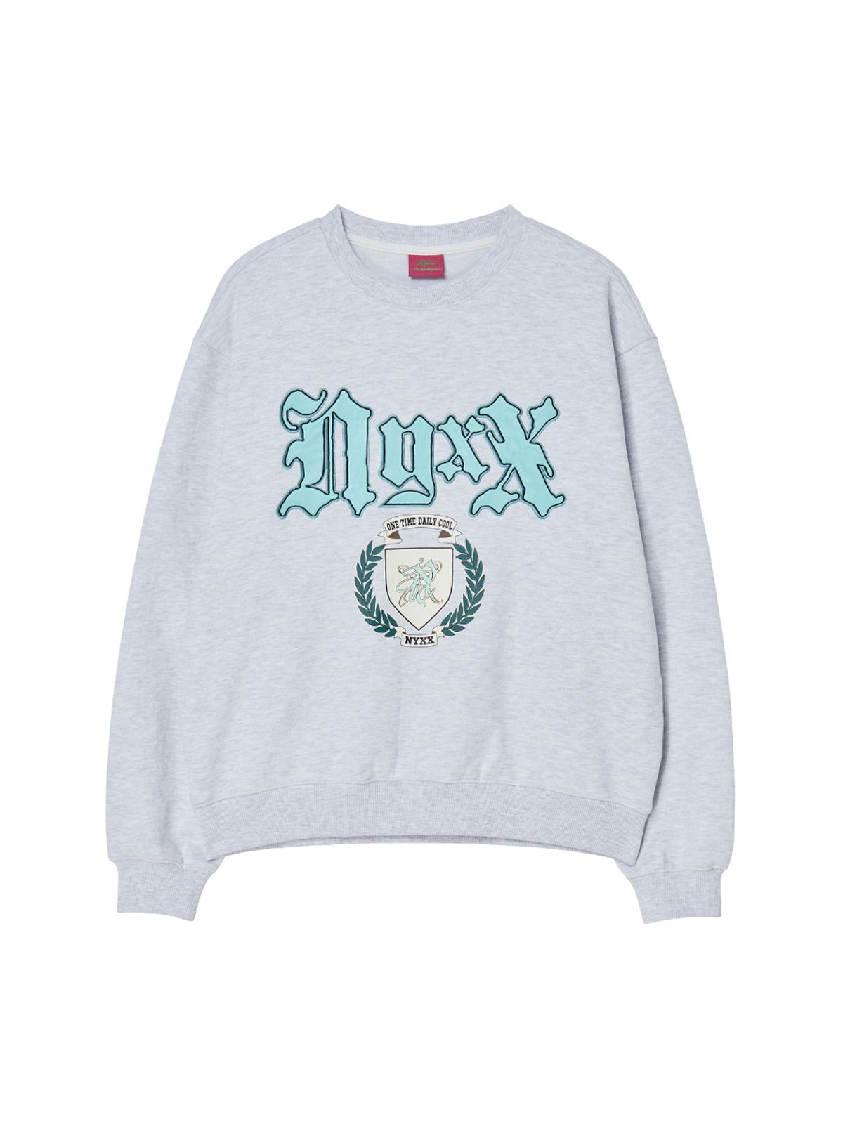 엔와이엑스엑스(NYXX) EMBLEM PATCHWORK SWEATSHIRT HEATHER GRAY