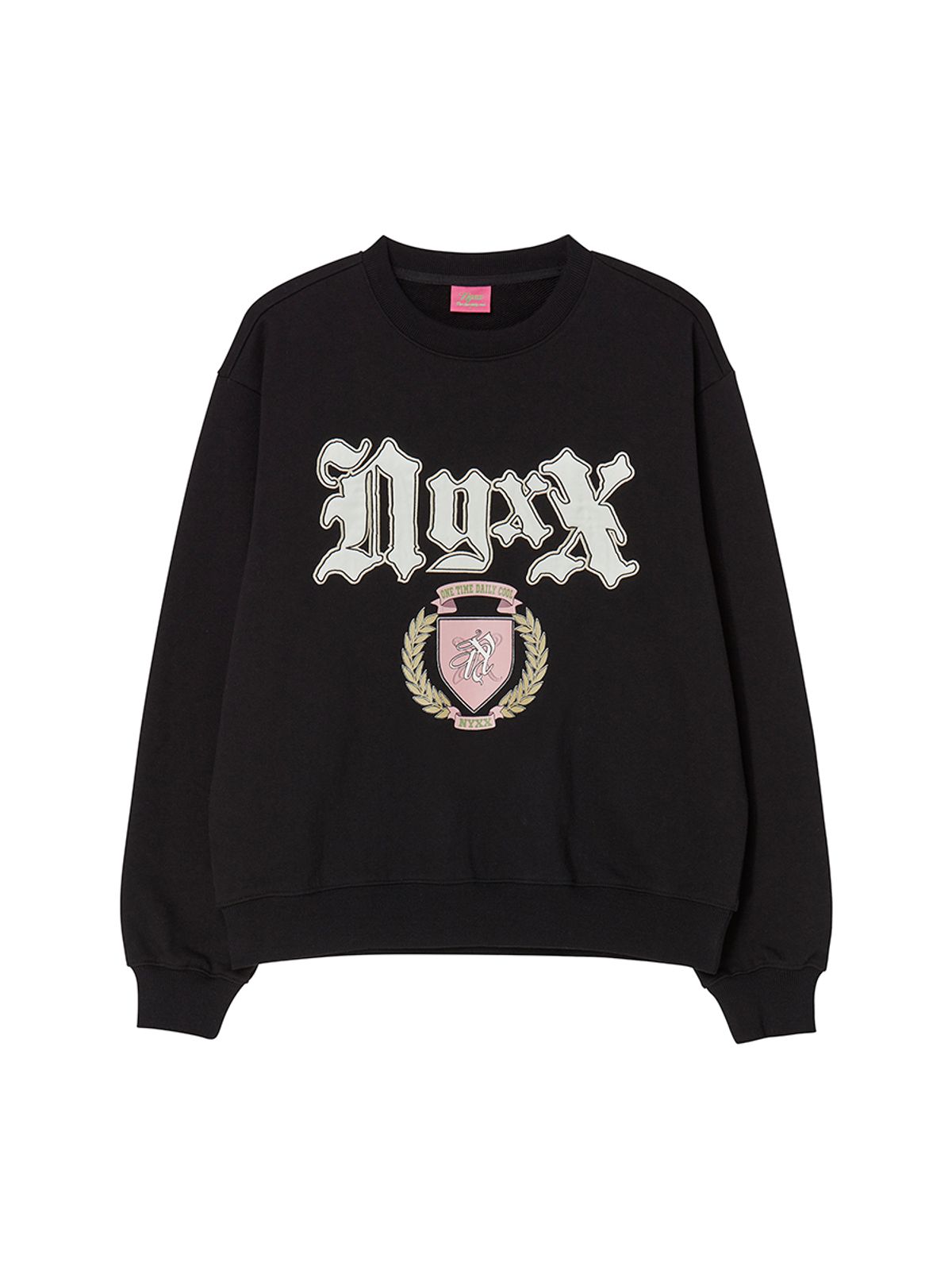 엔와이엑스엑스(NYXX) EMBLEM PATCHWORK SWEATSHIRT BLACK