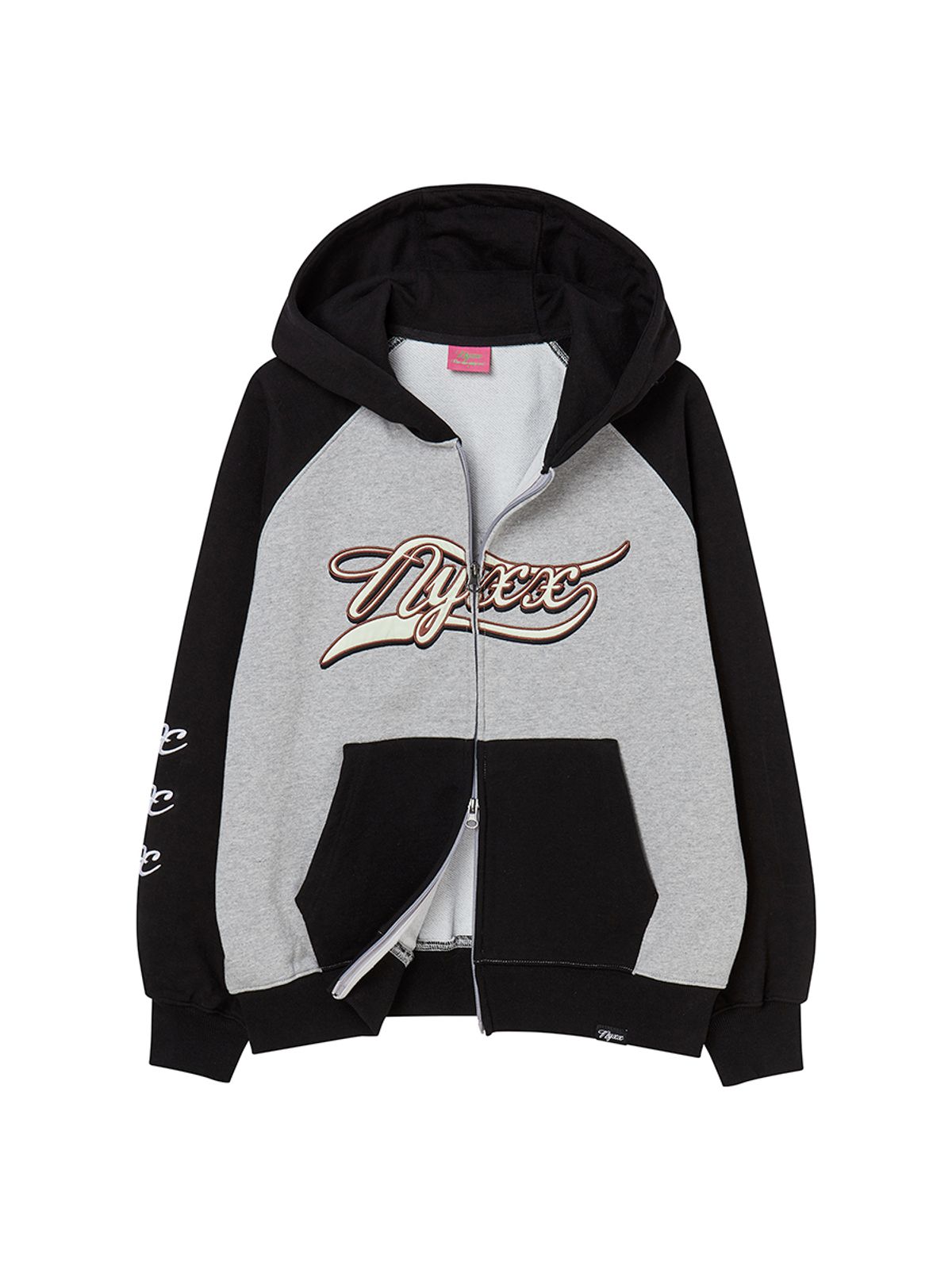 엔와이엑스엑스(NYXX) COLOR BLOCK FLOW HOOD ZIP-UP BLACK