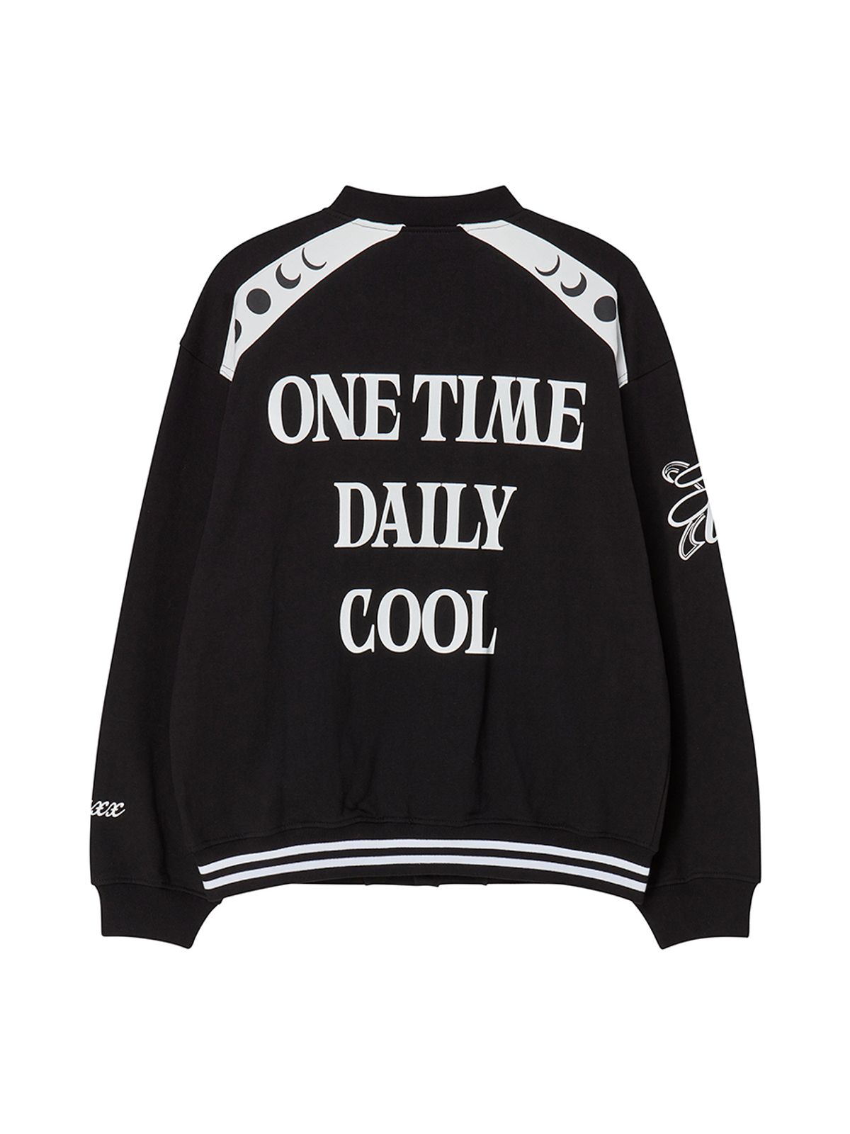 엔와이엑스엑스(NYXX) SWEAT VARSITY JACKET BLACK