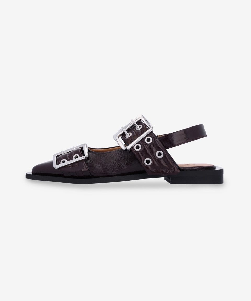 【新品未使用】GANNI Feminine Buckle Ballerina MUSINSA | GANNI Feminine Buckle Ballerina Naplack Flat Shoes