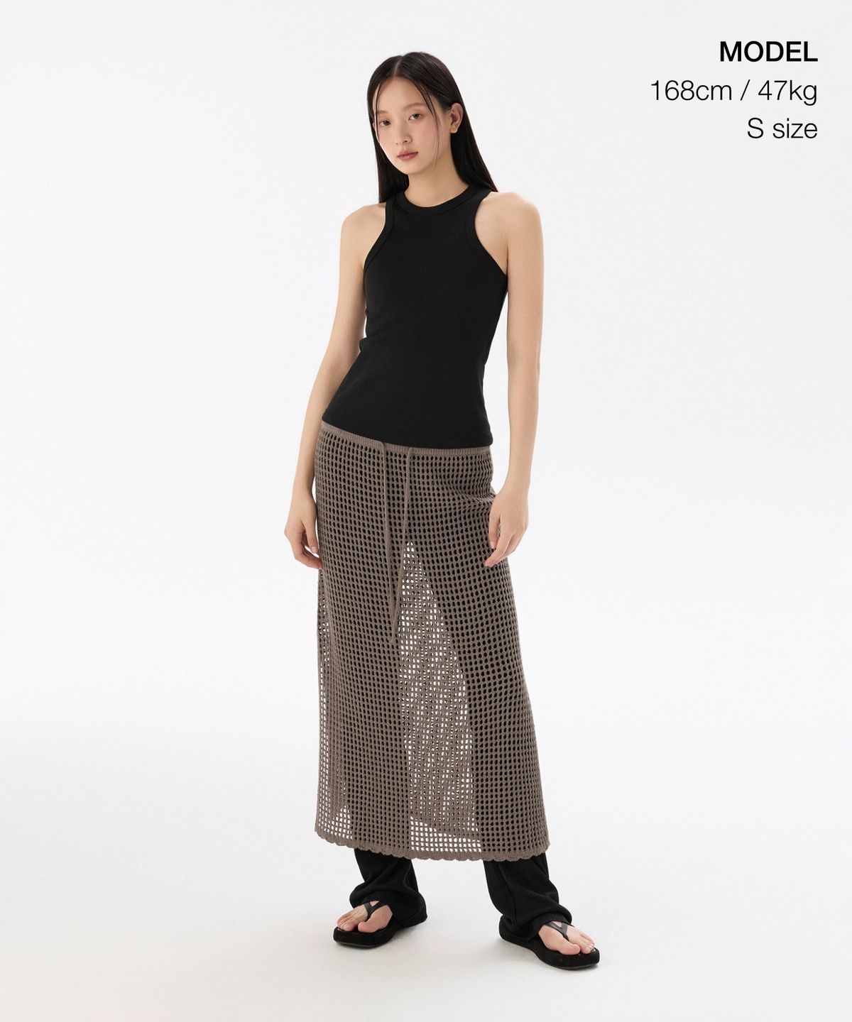 무신사 스탠다드 우먼(MUSINSA STANDARD WOMAN) 우먼즈 네트 롱 스커트 [토프]