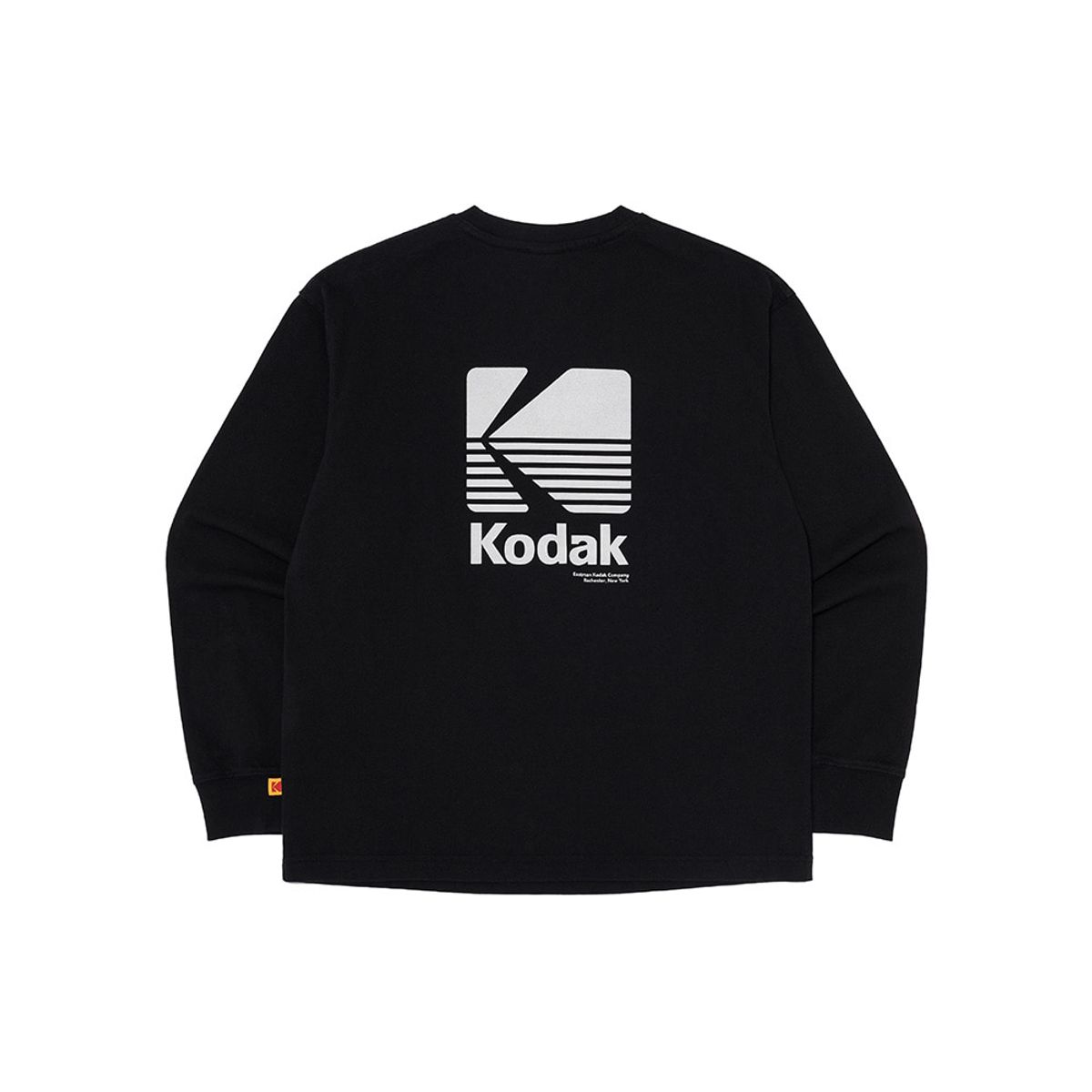 코닥(KODAK) 빅로고 그래픽 긴팔 티셔츠 BLACK