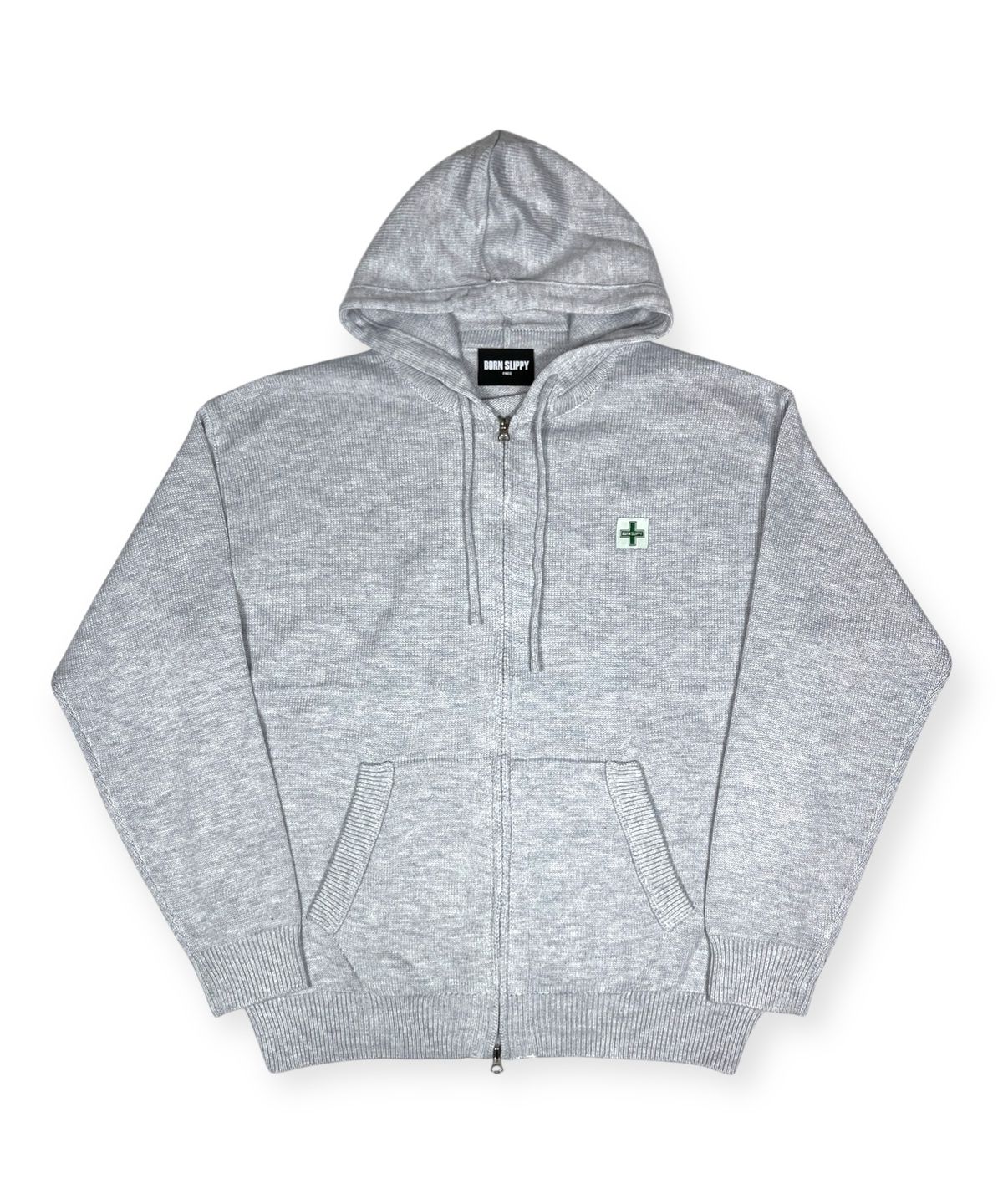 본슬리피(BORN SLIPPY) Soft Knit Born Slippy Hood Zip-up (Gray)