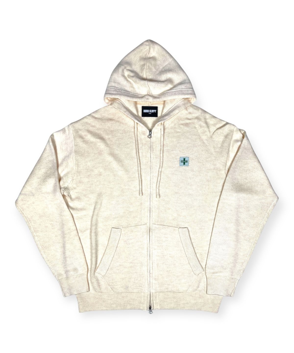 본슬리피(BORN SLIPPY) Soft Knit Born Slippy Hood Zip-up (Ivory)