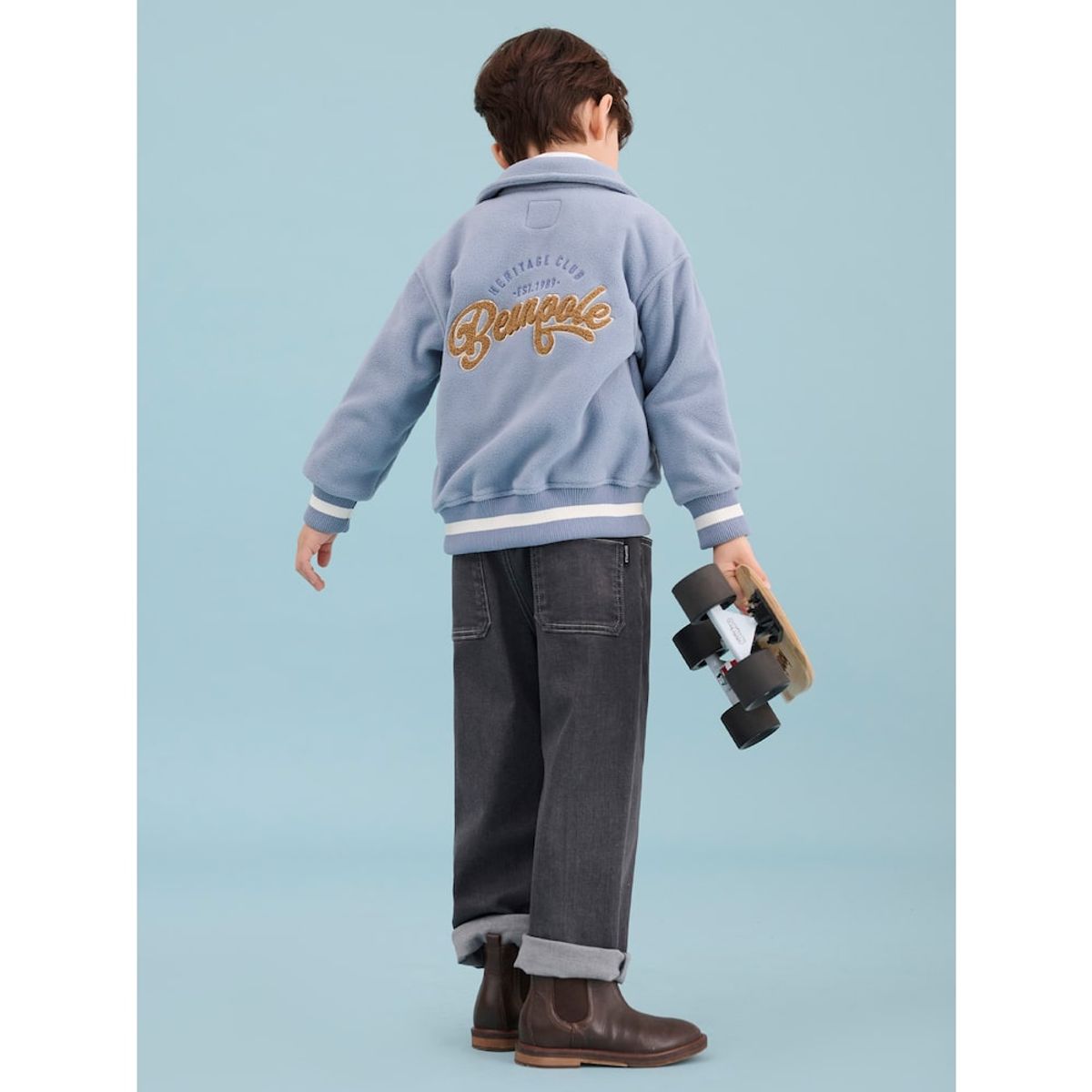 빈폴 키즈(BEANPOLE KIDS) 플리스 칼라 야구점퍼  스카이 블루 (BI5141U01Q) (BI5141U01Q)