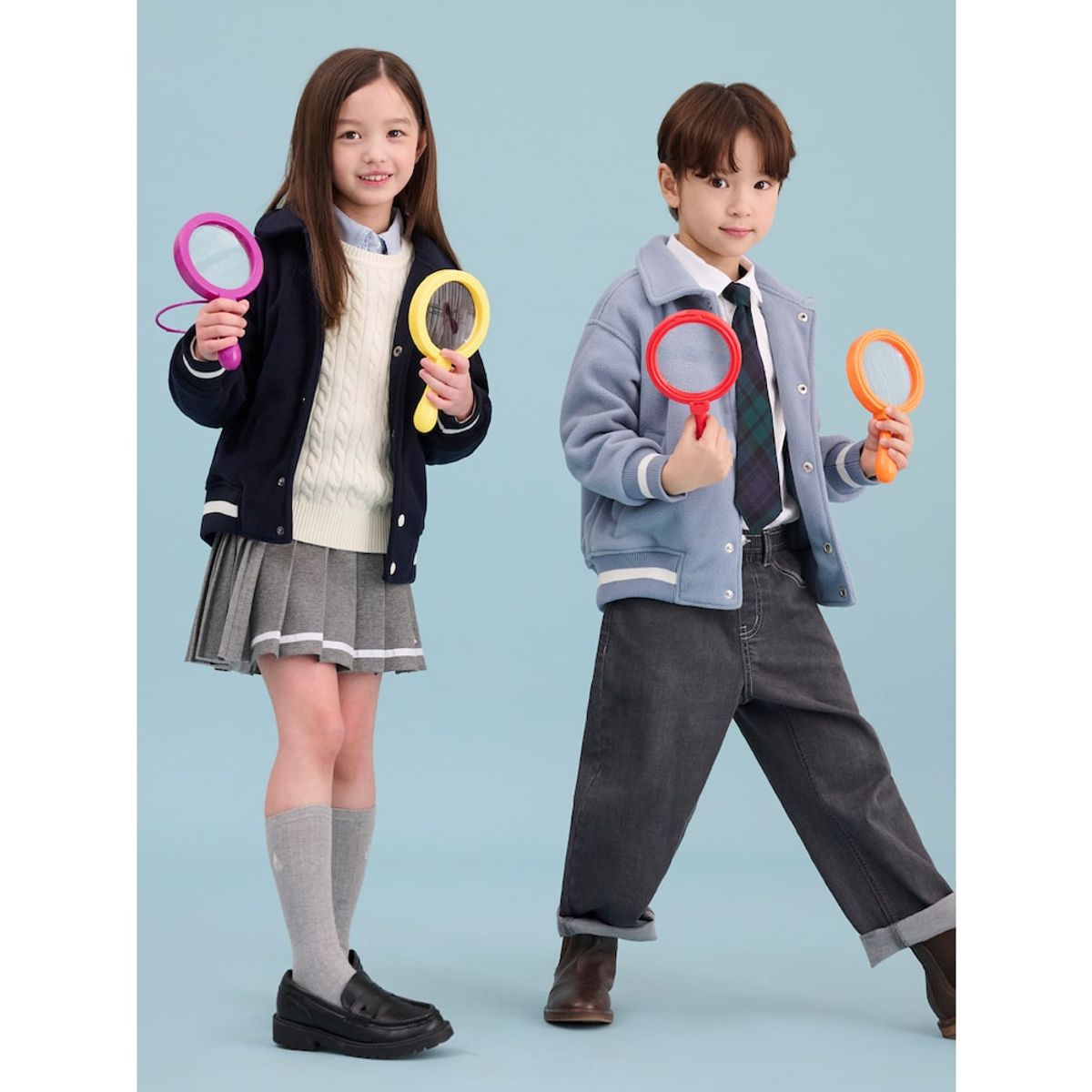 빈폴 키즈(BEANPOLE KIDS) 플리스 칼라 야구점퍼  스카이 블루 (BI5141U01Q) (BI5141U01Q)