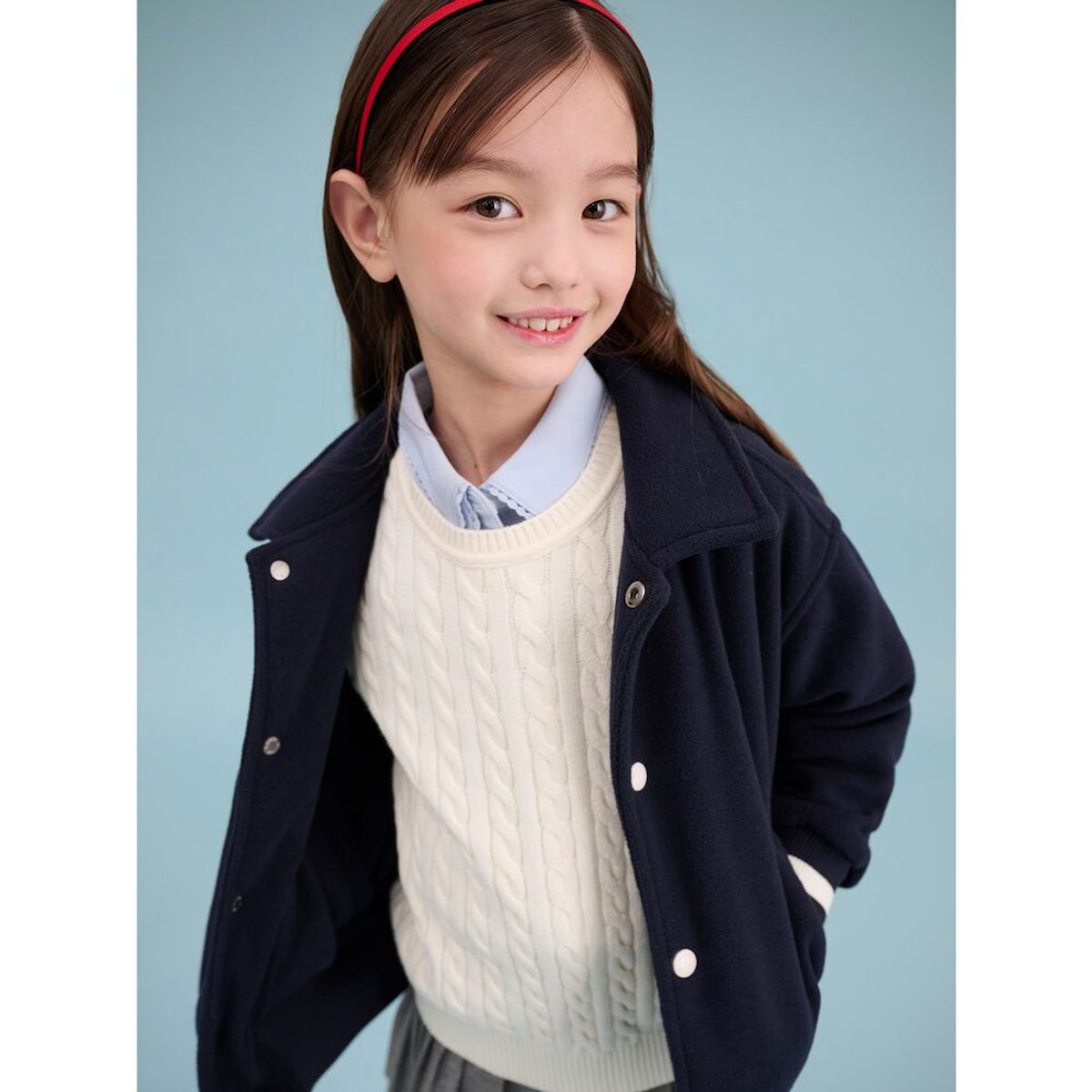 빈폴 키즈(BEANPOLE KIDS) 플리스 칼라 야구점퍼  네이비 (BI5141U01R) (BI5141U01R)