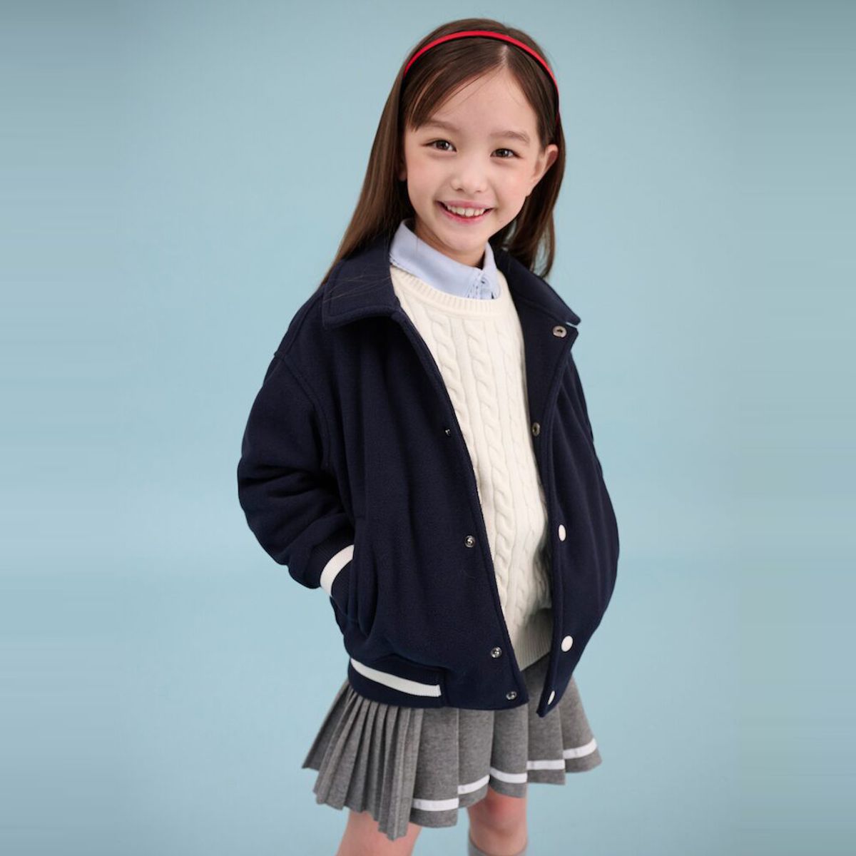 빈폴 키즈(BEANPOLE KIDS) 플리스 칼라 야구점퍼  네이비 (BI5141U01R) (BI5141U01R)