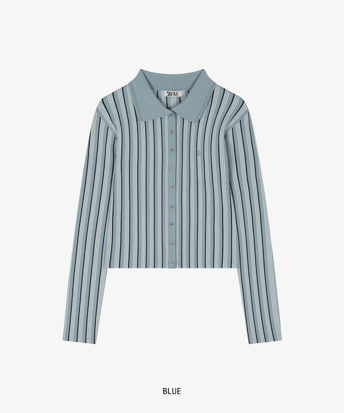 그로브(GROVE) CHARD STRIPE BUTTON KNIT [3COLORS]