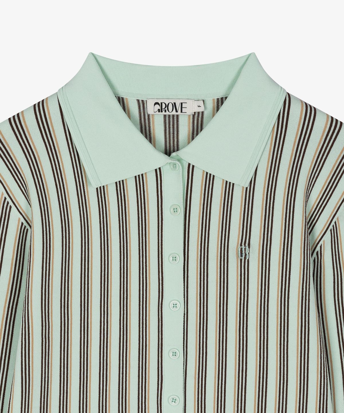 그로브(GROVE) CHARD STRIPE BUTTON KNIT [3COLORS]