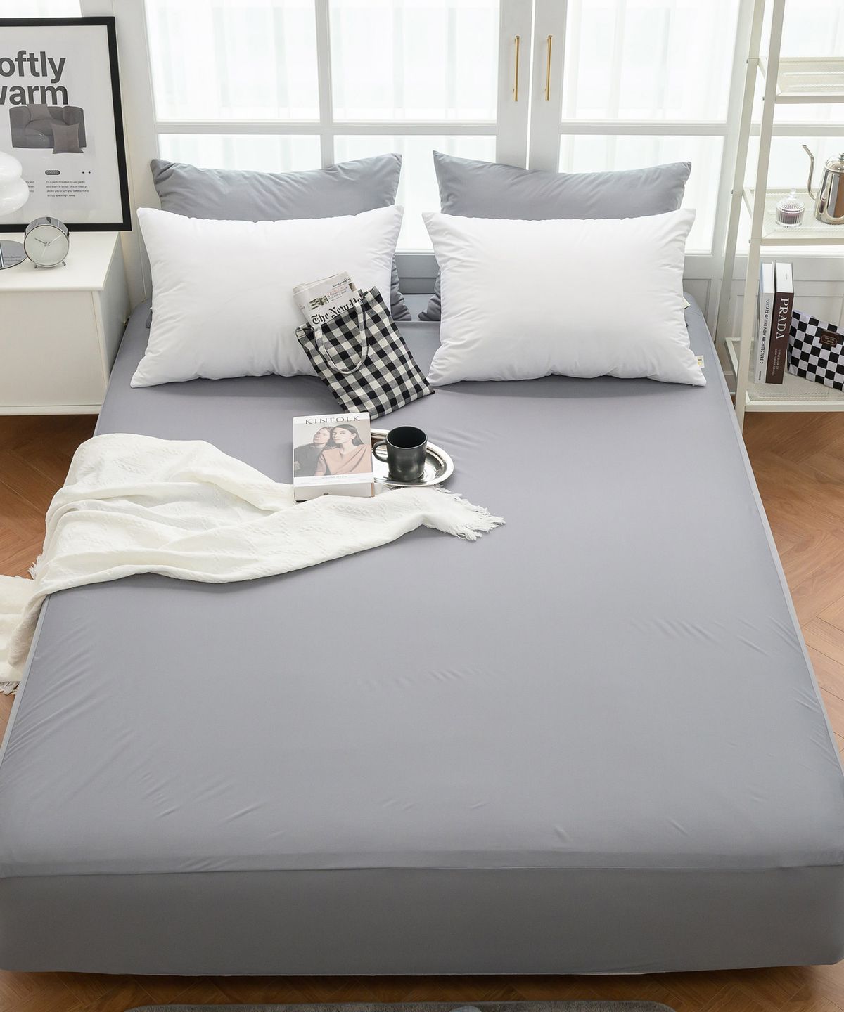 샤이닝홈(SHININGHOME) 더블리 스웨트 생활방수 매트리스커버 (S/SS/Q/K) 4size 3컬러