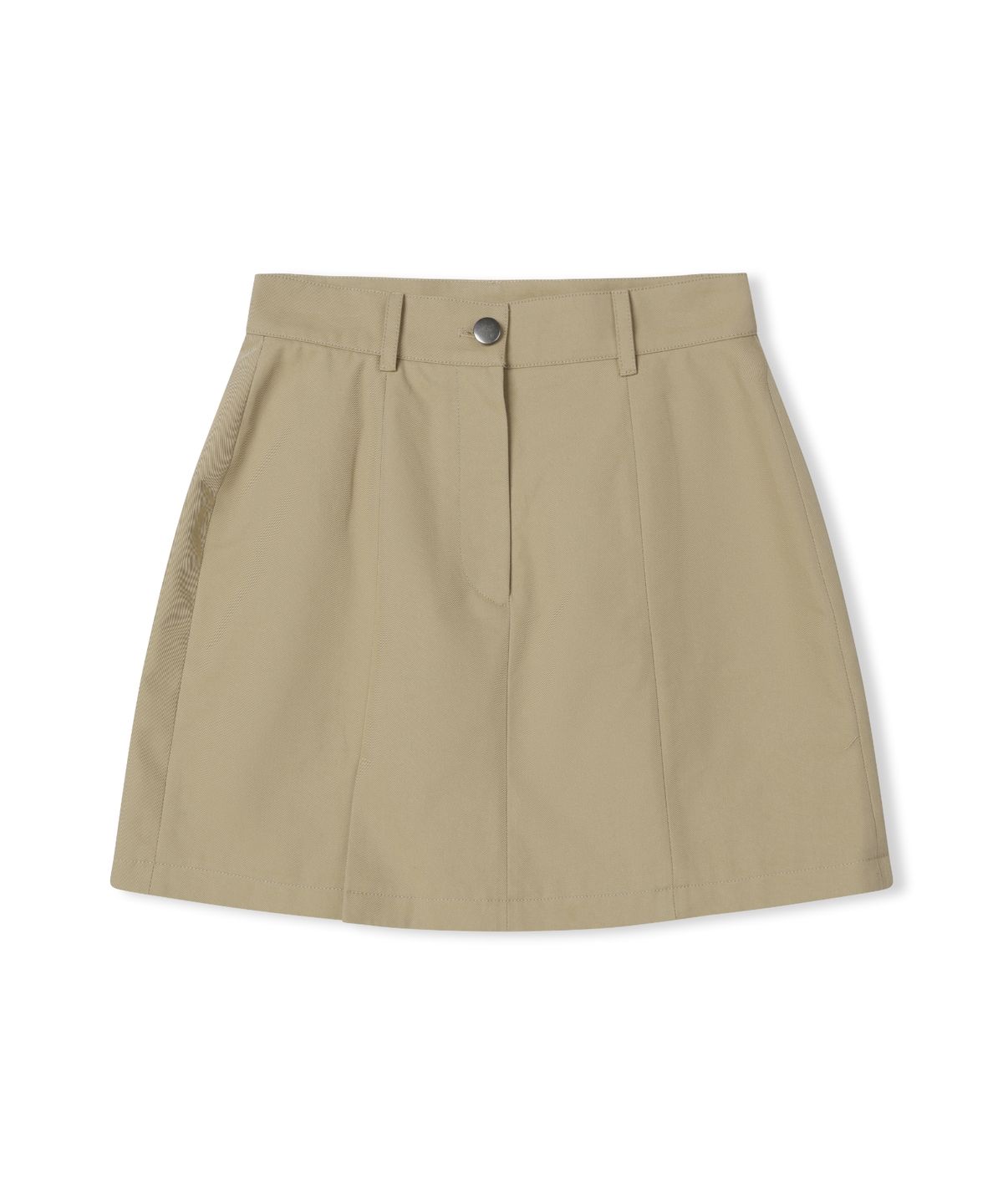 레더리(LEATHERY) 벤트 코튼 미니 스커트 [BEIGE]