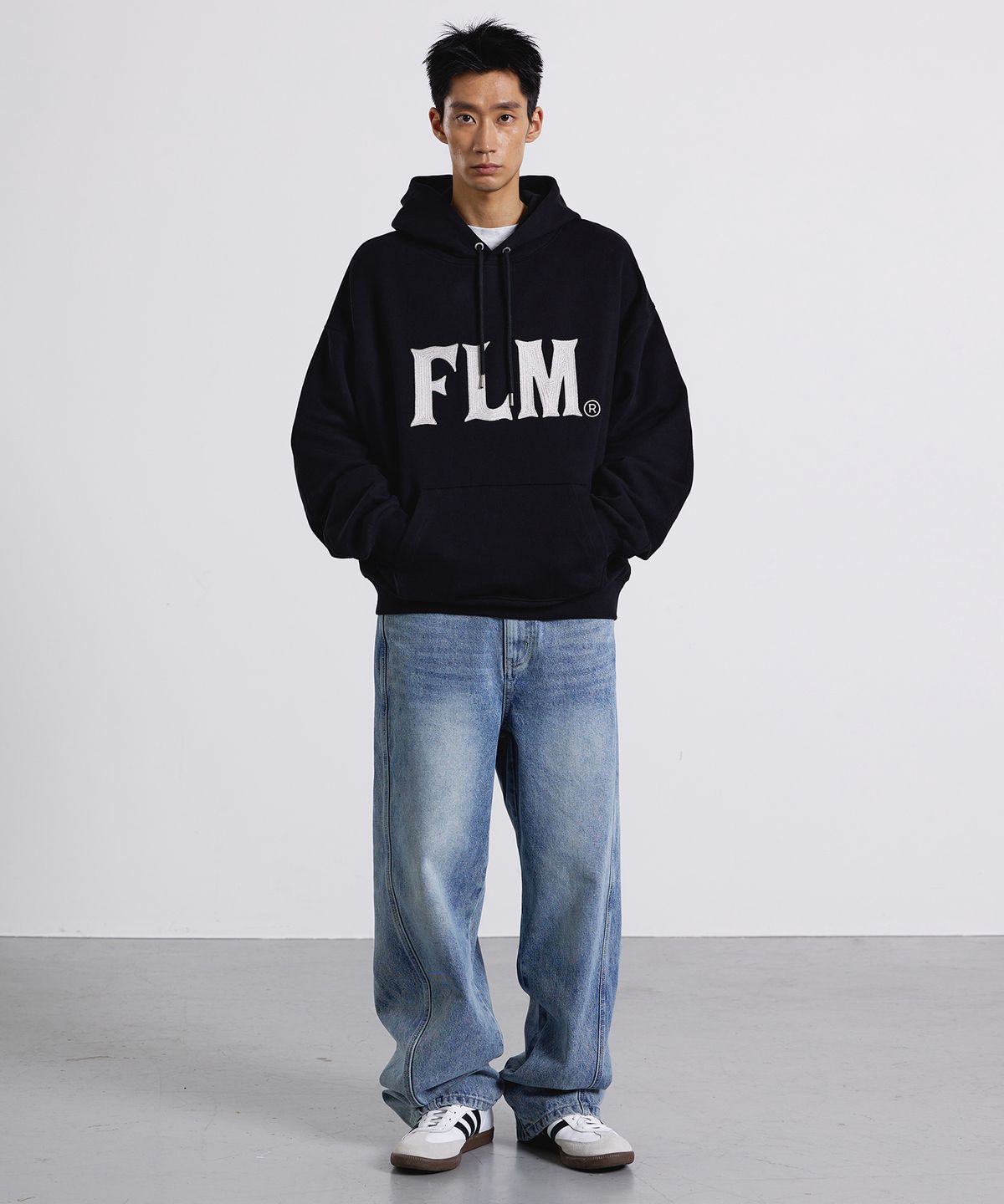 필루미네이트(FILLUMINATE) FLM 스티치 로고 후디-브라운