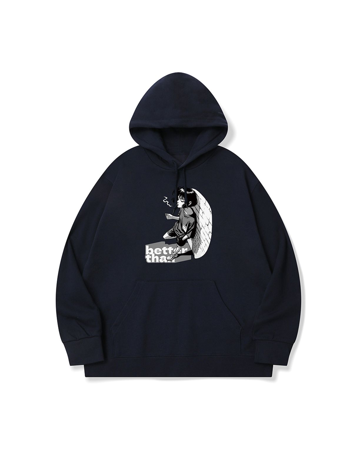베러댄88(BETTERTHAN88) bth50 오늘도 고독 한 스푼 그래픽 후드티
