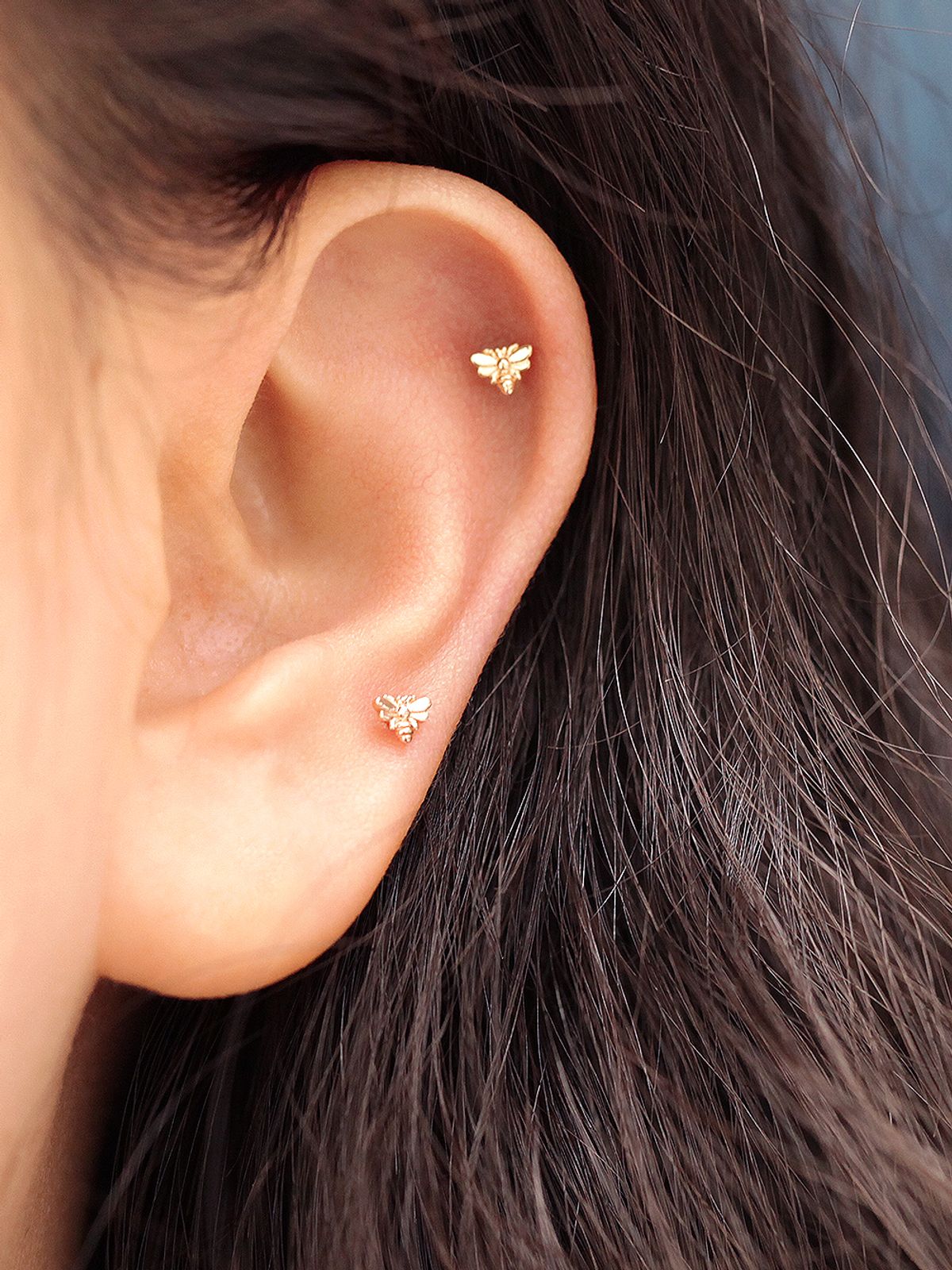 미니멀피어싱(MINIMALPIERCING) 14K 미니미 벌 피어싱 귀걸이
