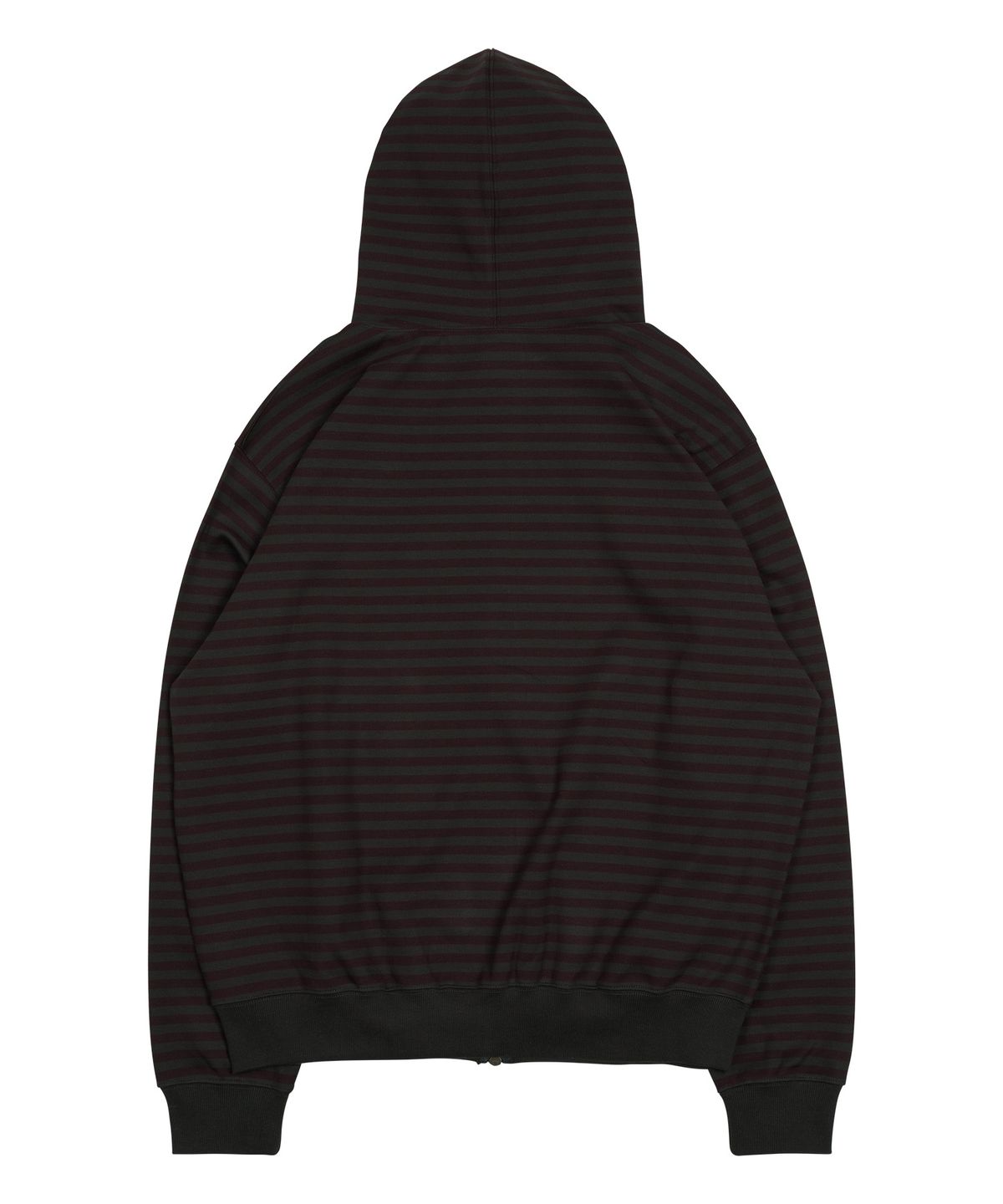 더콜디스트모먼트(THE COLDEST MOMENT) TCM stripe hooded zip-up (charcoal/burgundy)