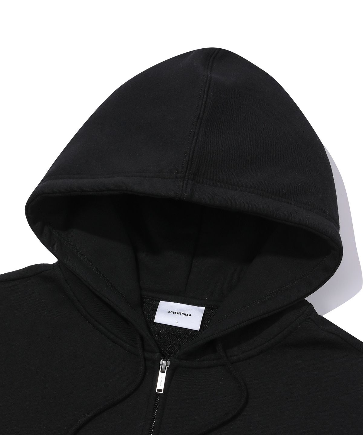 빈트릴(BEENTRILL) 에센셜 빅로고 후드 집업(블랙)