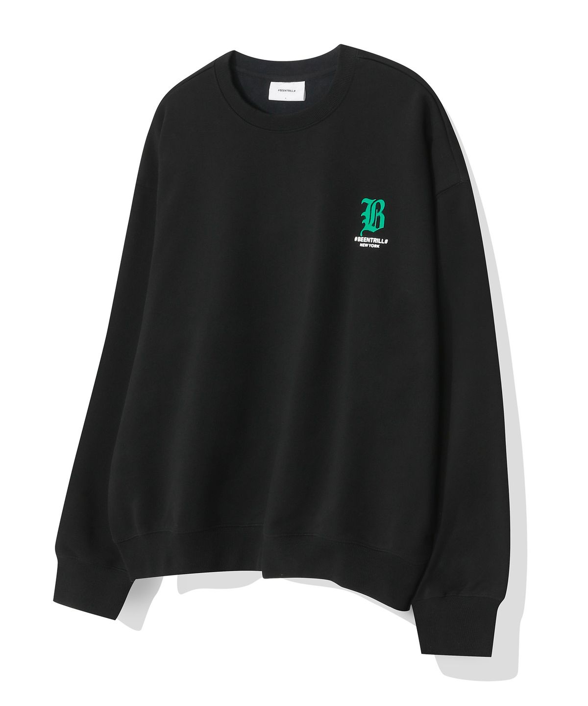 빈트릴(BEENTRILL) B고딕 로고 맨투맨(블랙)