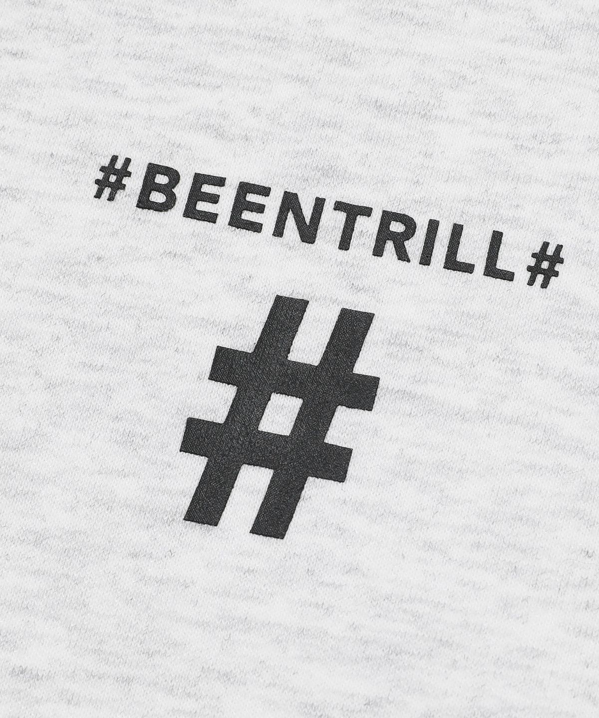 빈트릴(BEENTRILL) 그린 해시태그 맨투맨(아이스 그레이)