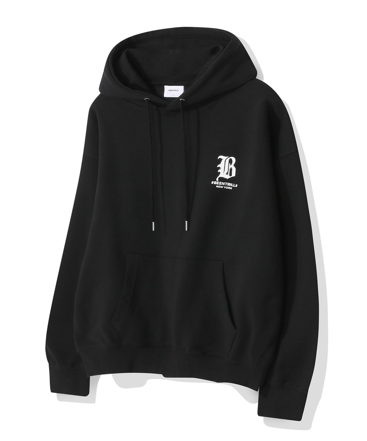 빈트릴(BEENTRILL) B고딕 로고 후드(블랙)