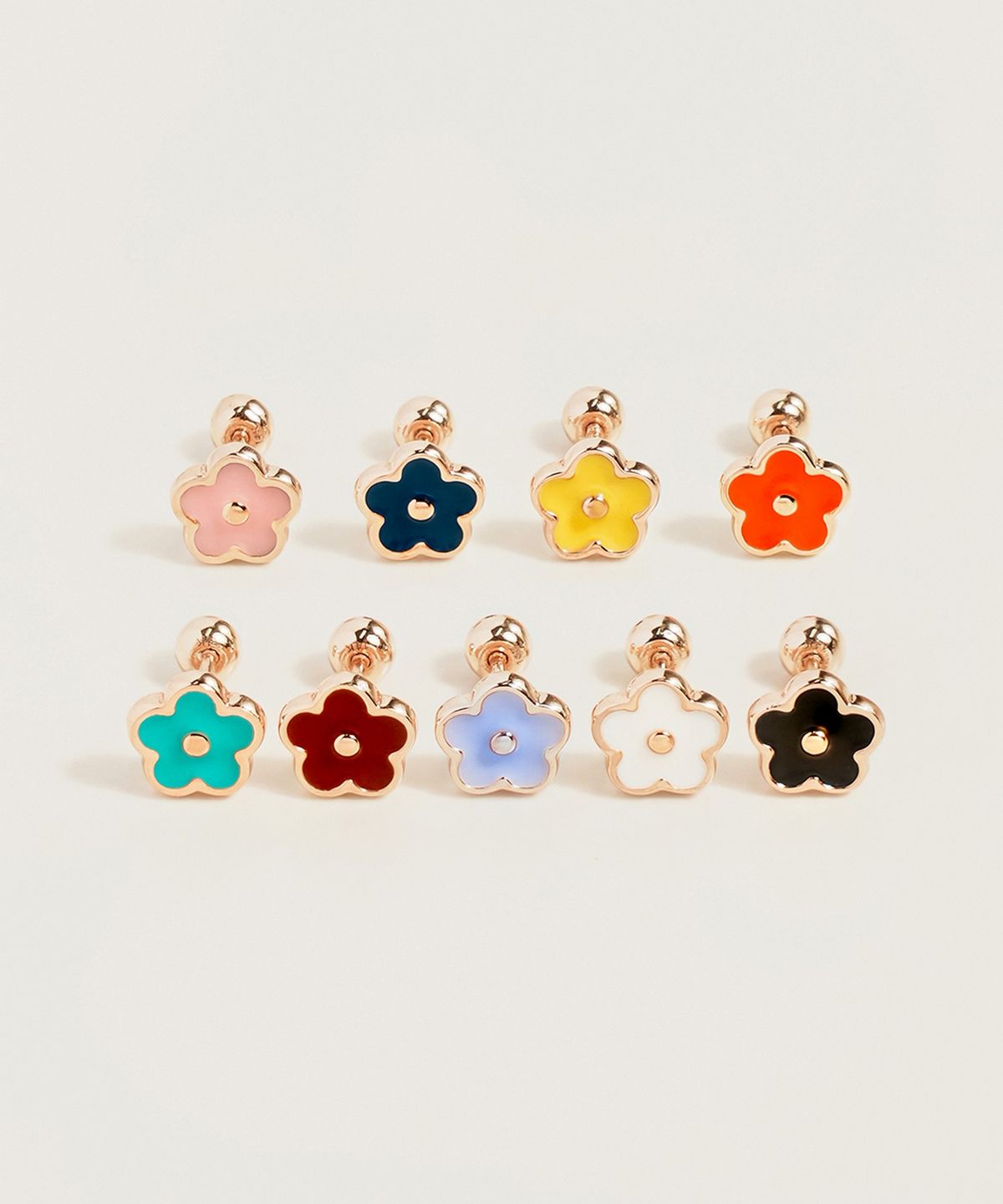 미니멀피어싱(MINIMALPIERCING) 14K 에나멜 플라워 피어싱 귀걸이