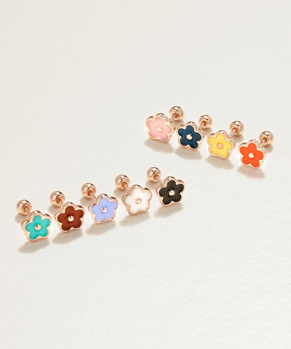 미니멀피어싱(MINIMALPIERCING) 14K 에나멜 플라워 피어싱 귀걸이