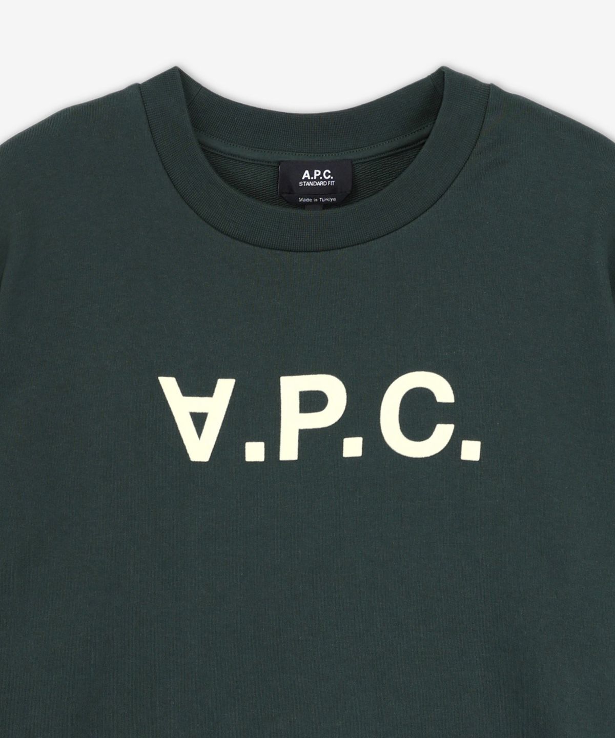 아페쎄(A.P.C.) 그랑 VPC 레귤러핏 맨투맨 - 다크그린:화이트 / COHBNM27907KMA