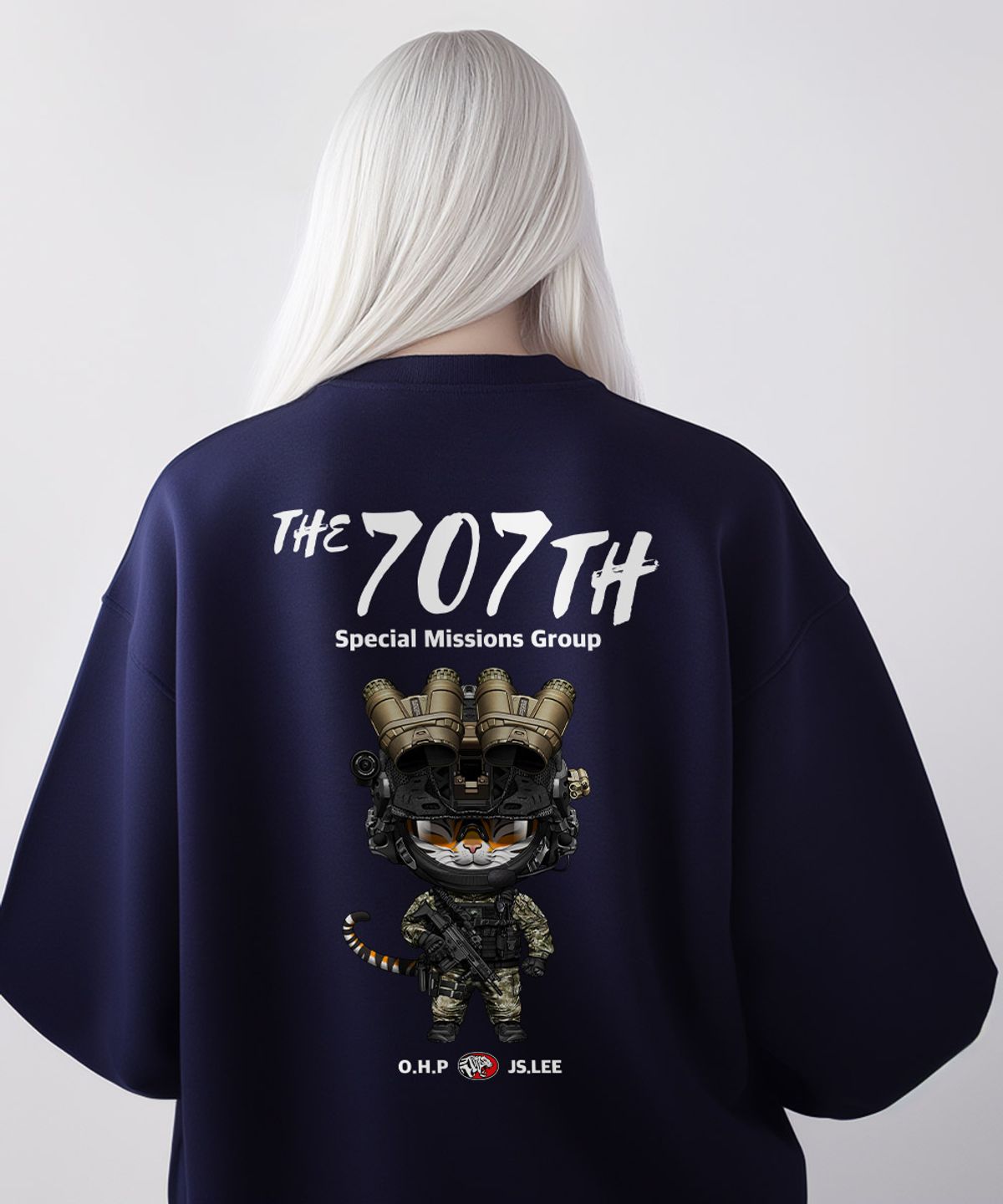 원헌드레드퍼센트(OHP) OHPxJS.LEE b한국 707특임대 오버핏 헤비 맨투맨