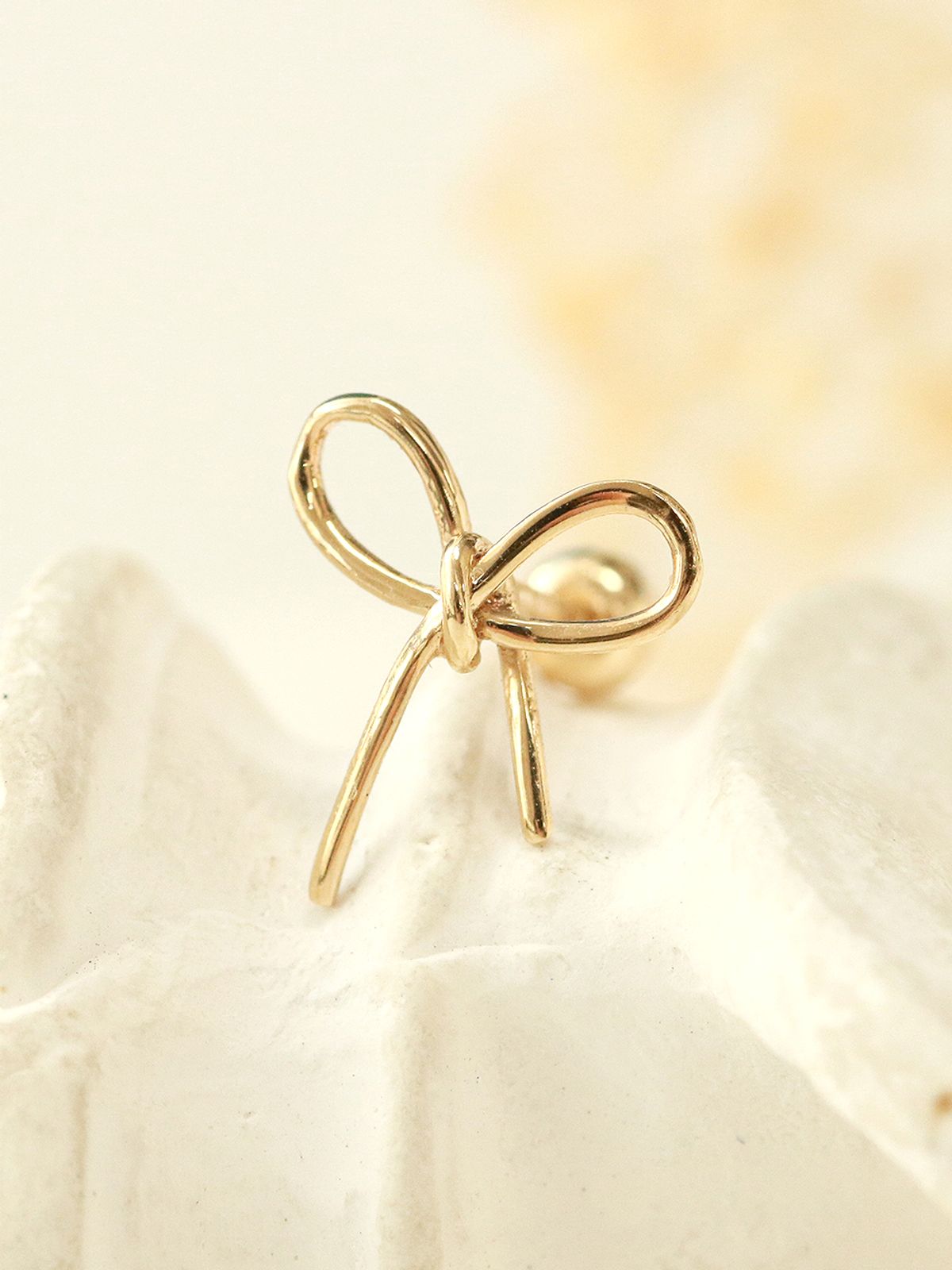 미니멀피어싱(MINIMALPIERCING) 14K 매듭 리본 피어싱 귀걸이