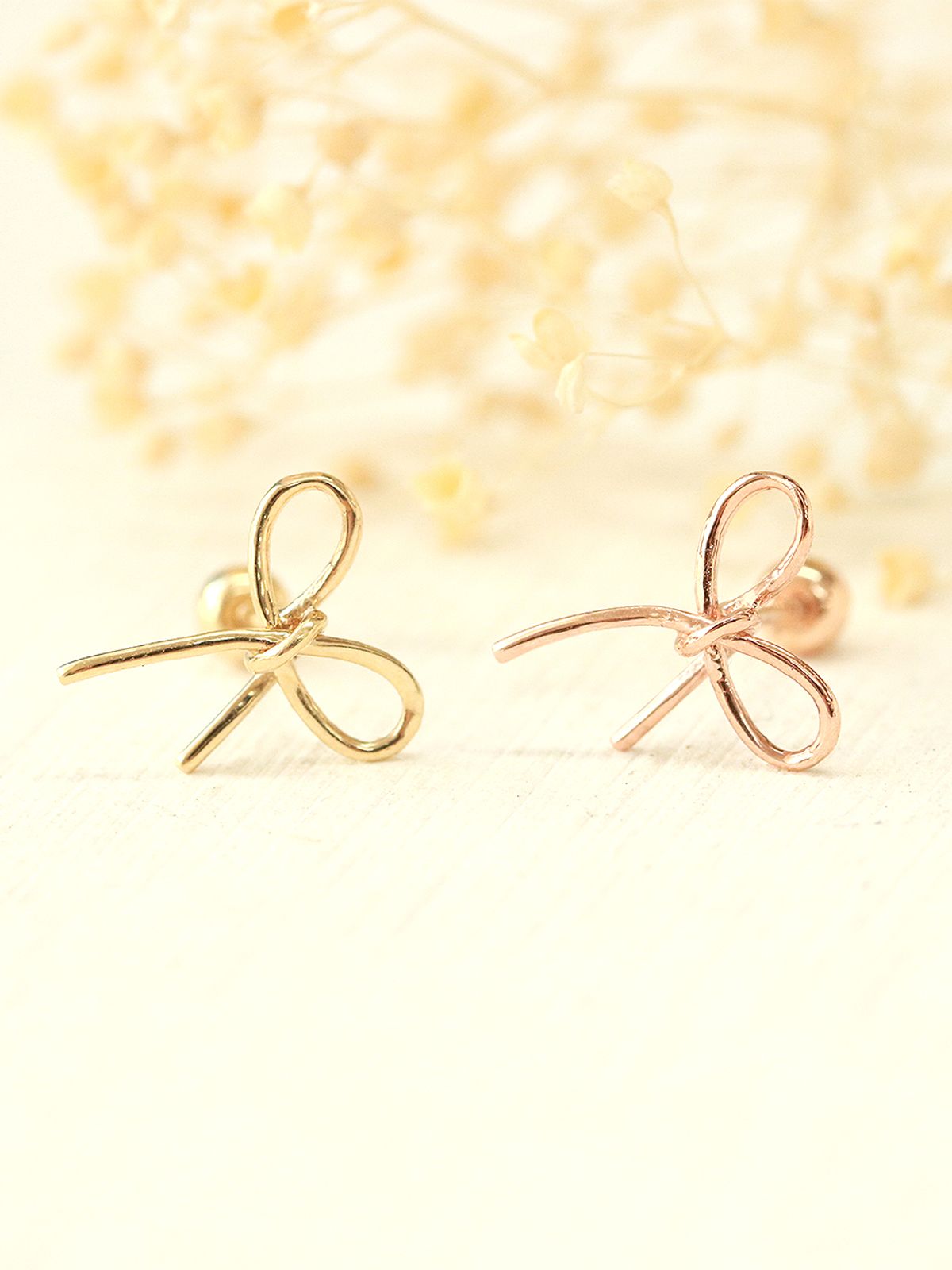 미니멀피어싱(MINIMALPIERCING) 14K 매듭 리본 피어싱 귀걸이