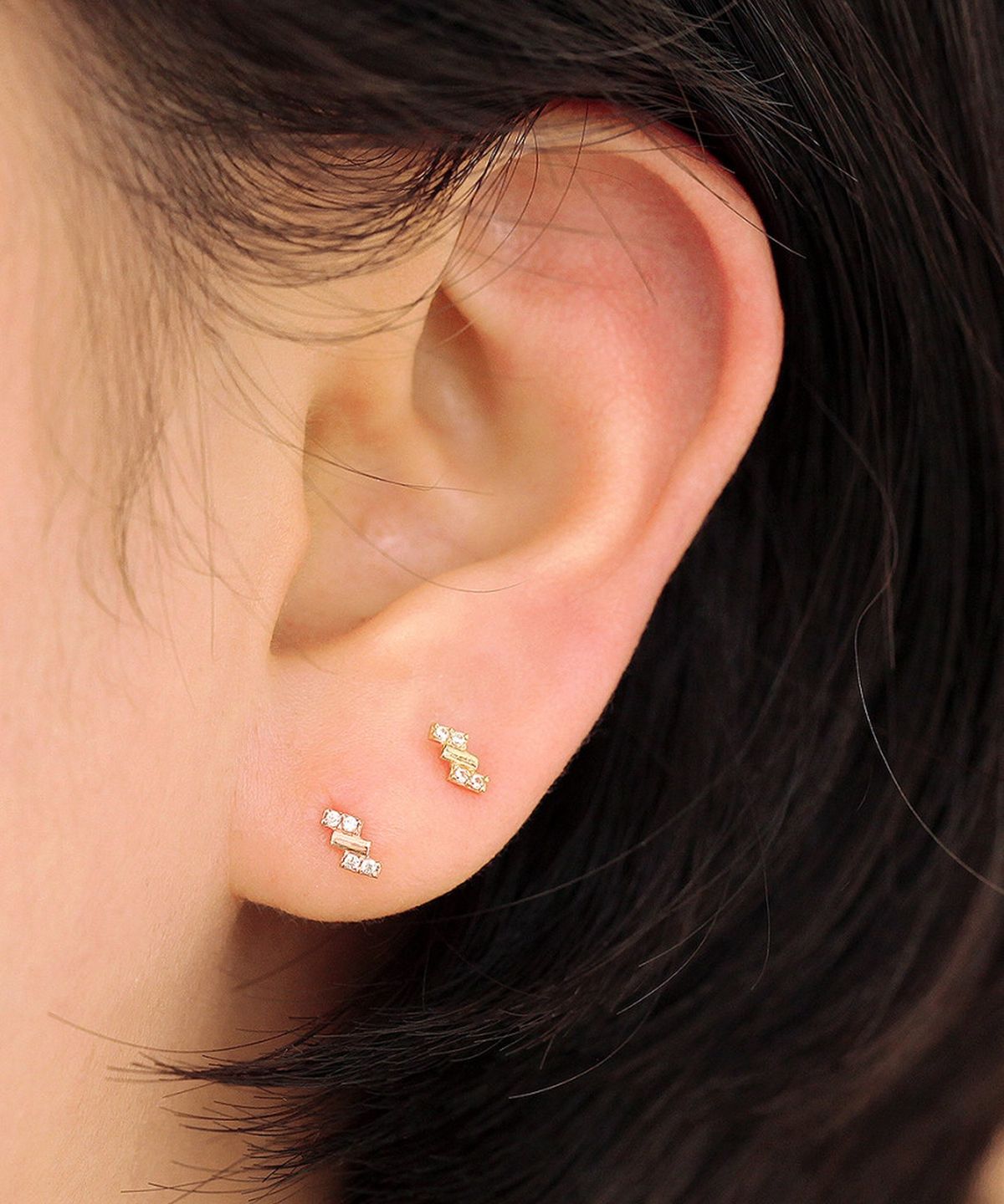 미니멀피어싱(MINIMALPIERCING) 14K 인터널 미니 바게트 큐빅 라블렛 피어싱